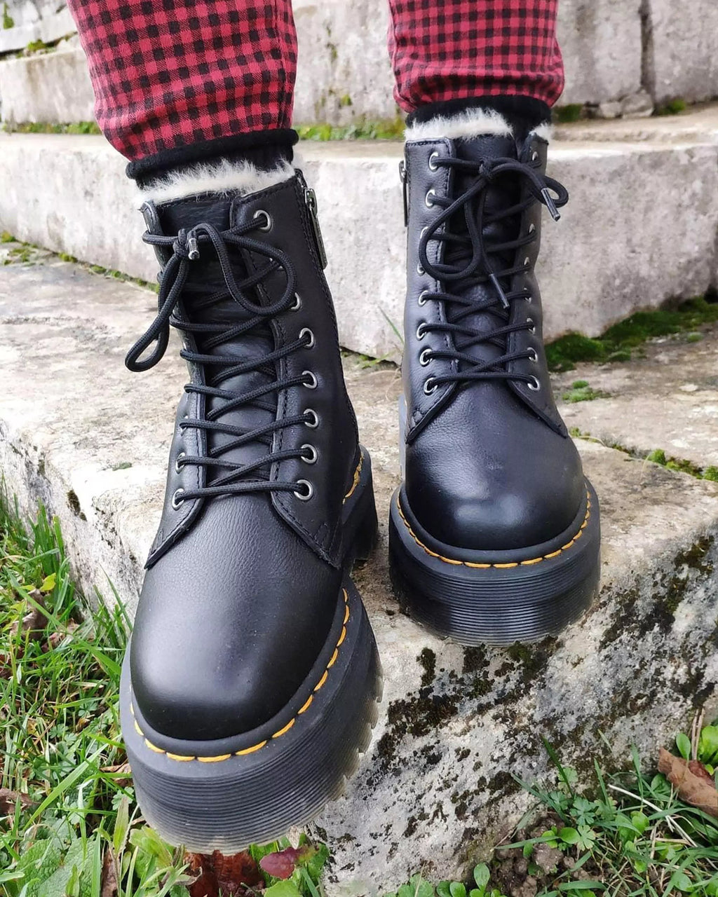 Jadon Faux Fur Lined Leather Platform Boots