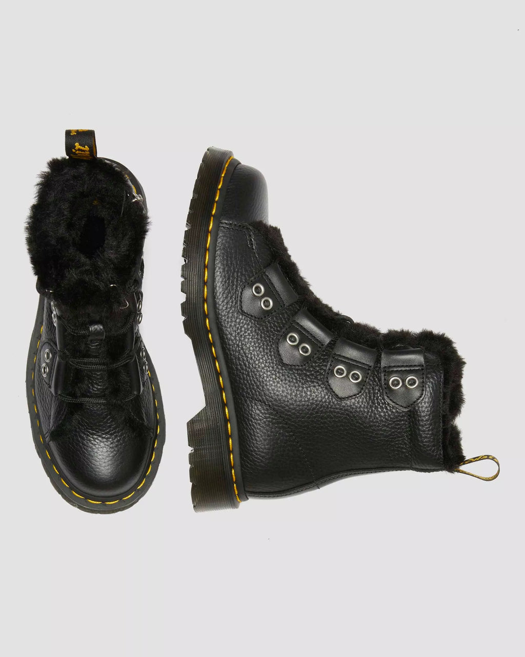 1460 Faux Fur Lined Leather Lace Up Boots
