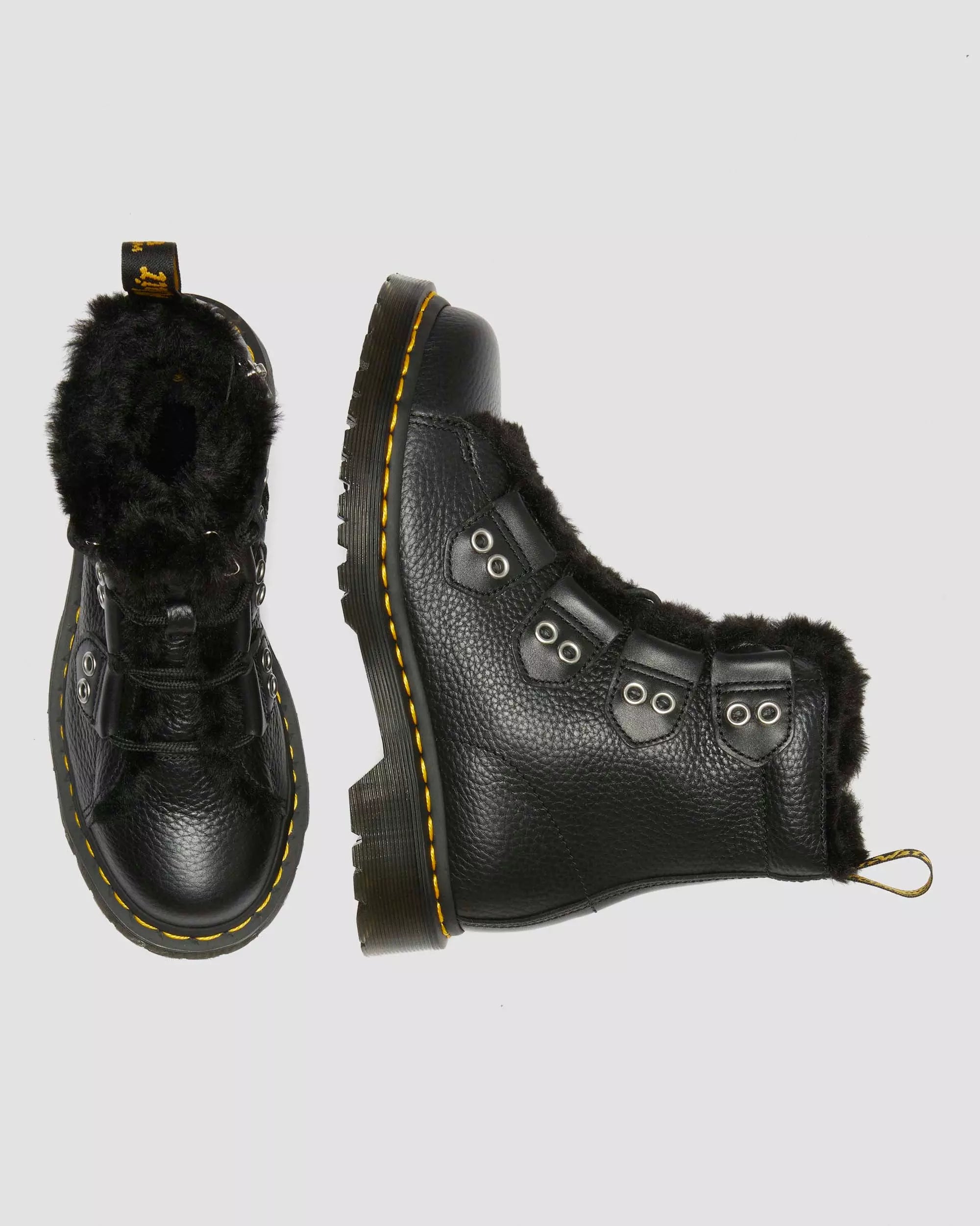 1460 Faux Fur Lined Leather Lace Up Boots