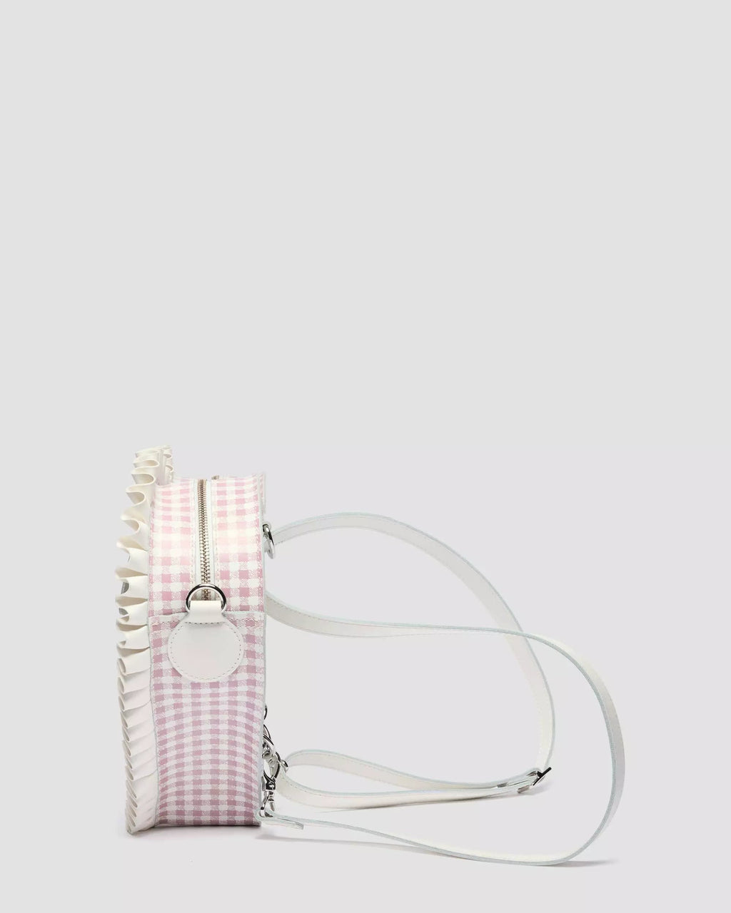 HEART BACKPACK Frilled Gingham Leather Bag