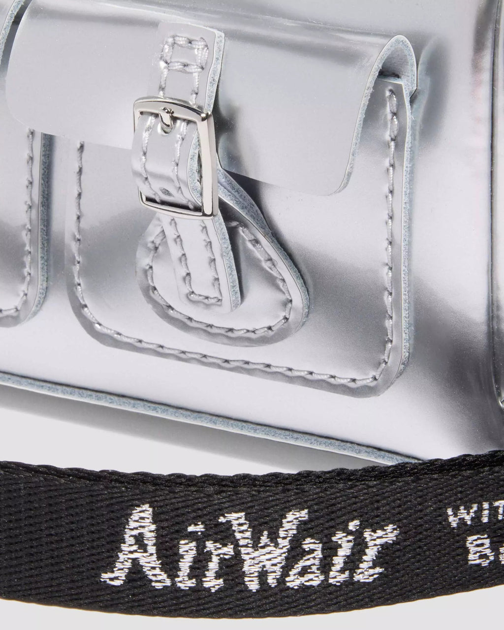 Mini Top Handle Bag Silver Patent Leather Bag