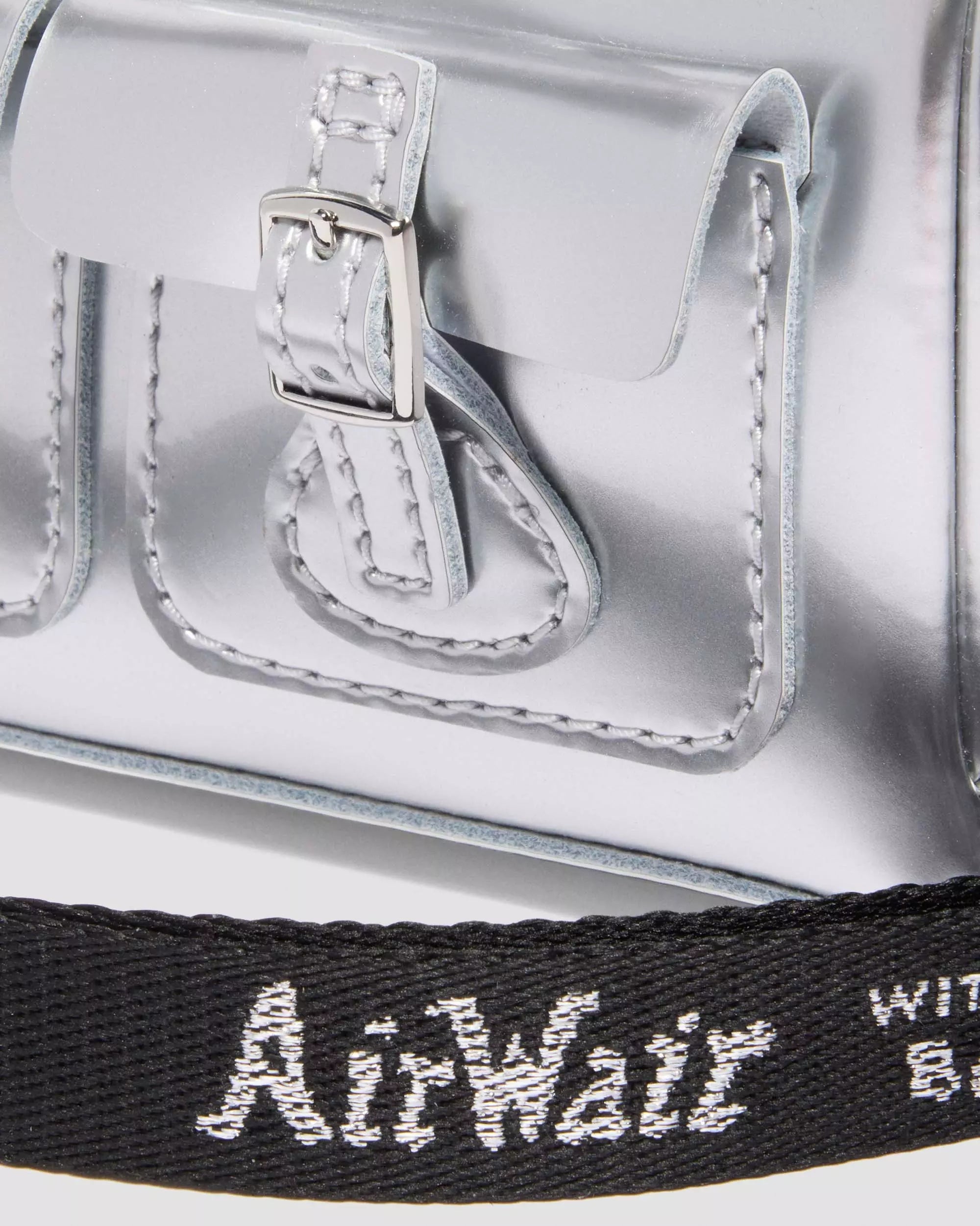 Mini Top Handle Bag Silver Patent Leather Bag
