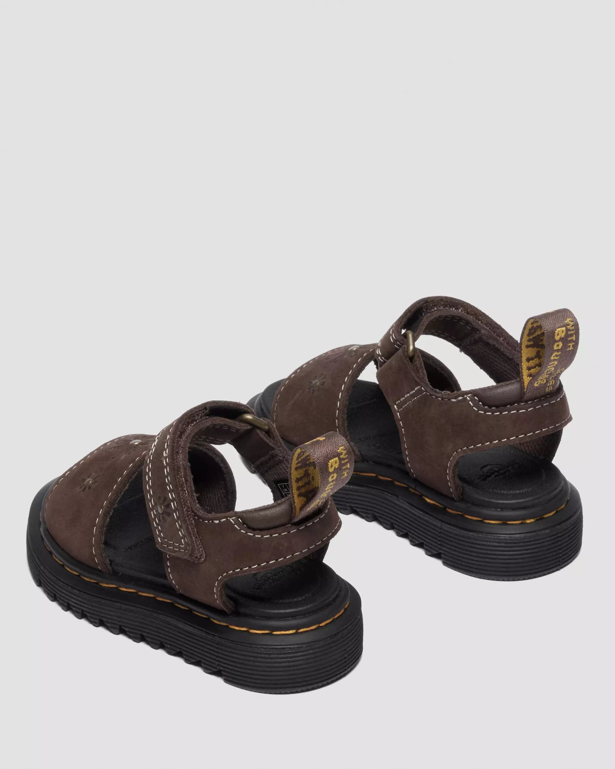 Youth Marlowe Flower Debossed Nubuck Strap Sandals