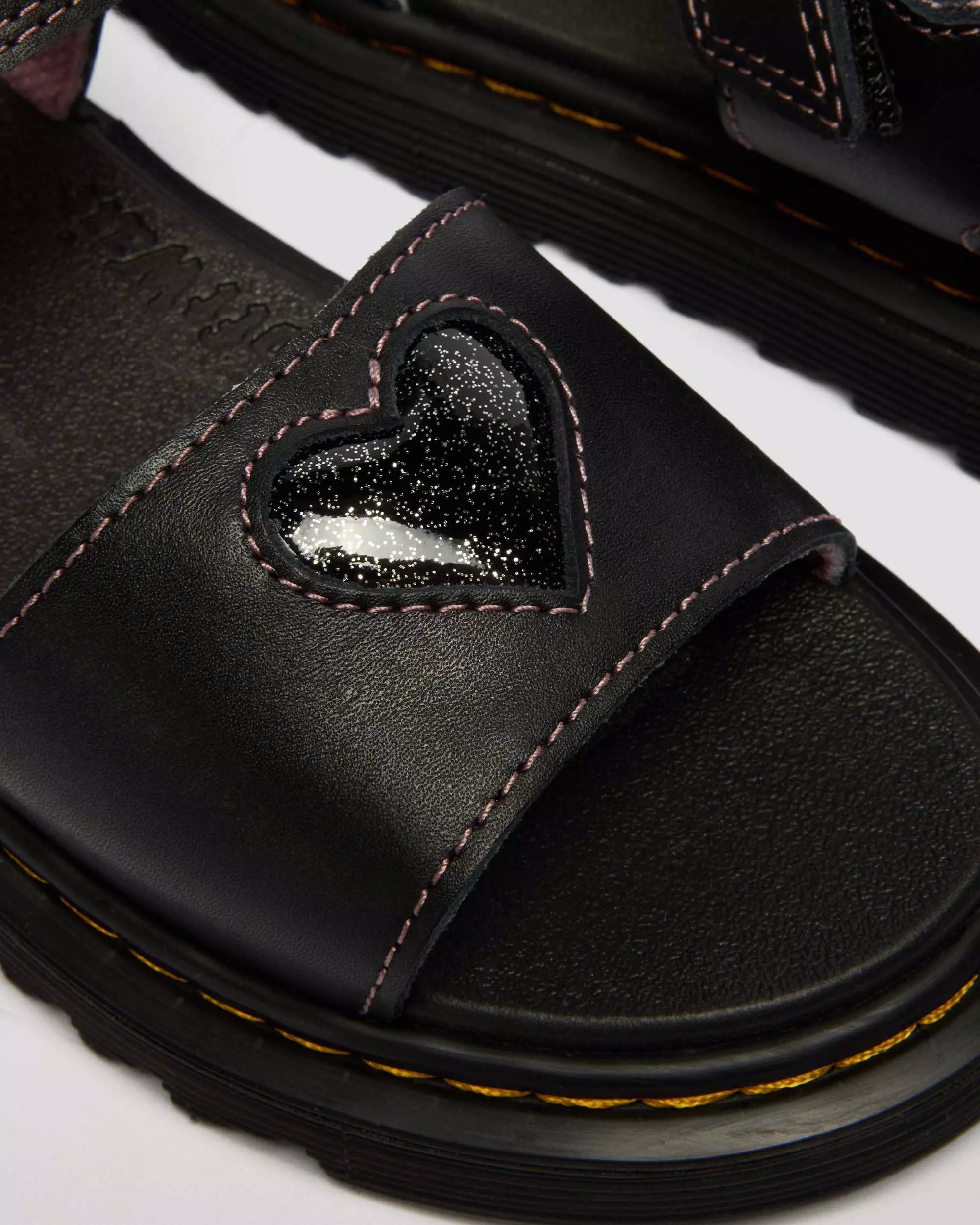 Junior Marlowe II Glitter Heart Leather Strap Shoes