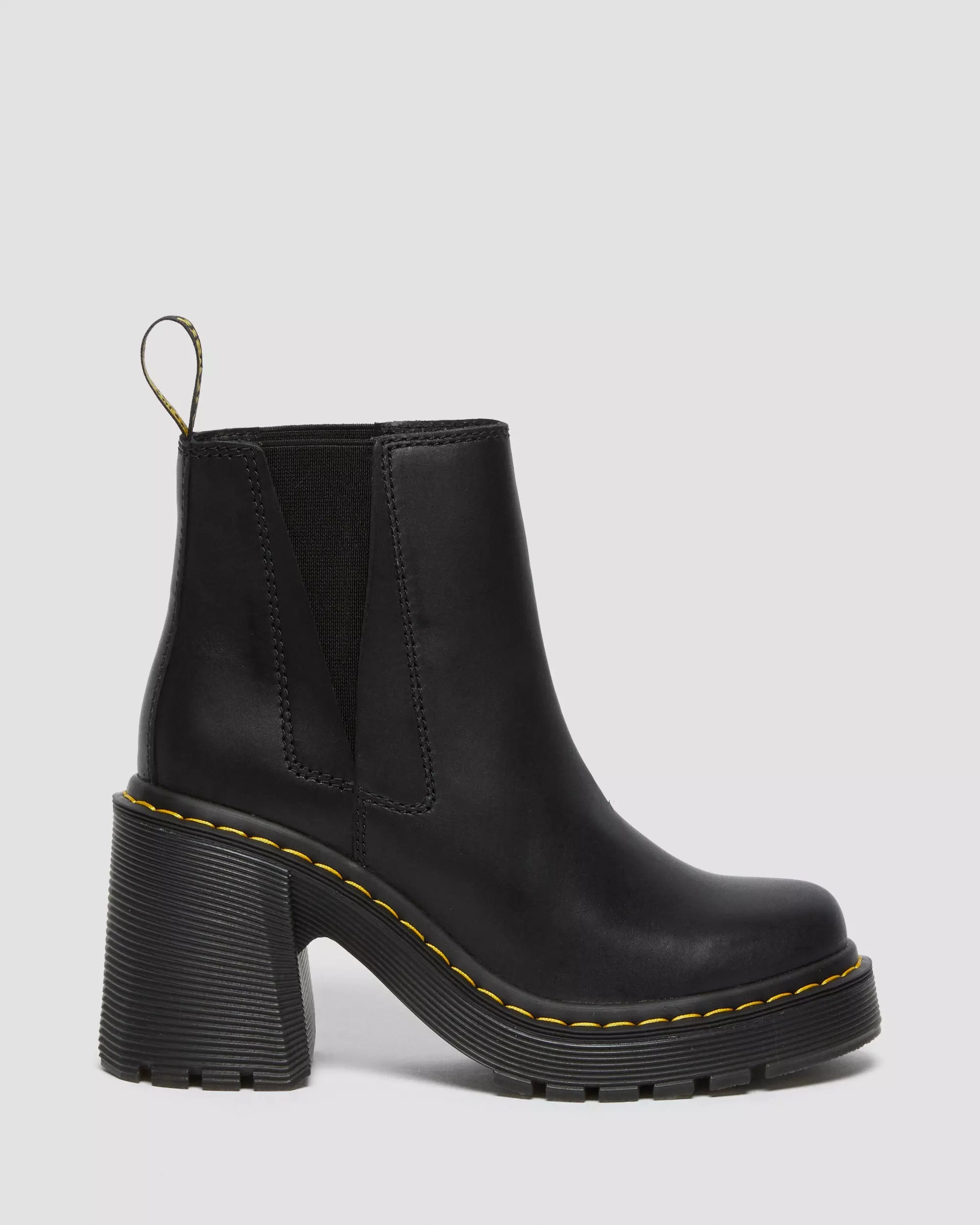 SPENCE Leather Flared Heel Chelsea Boots