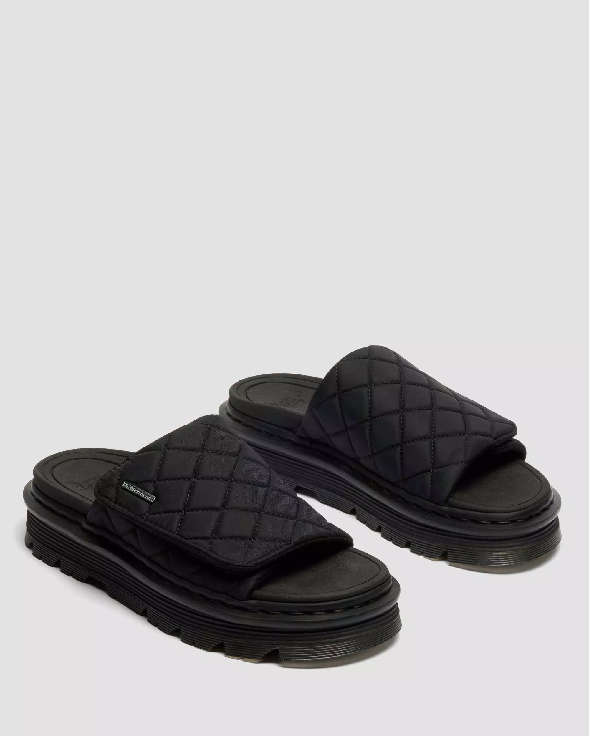 Zebzag Slides Quilted Canvas Strap Platform Slides