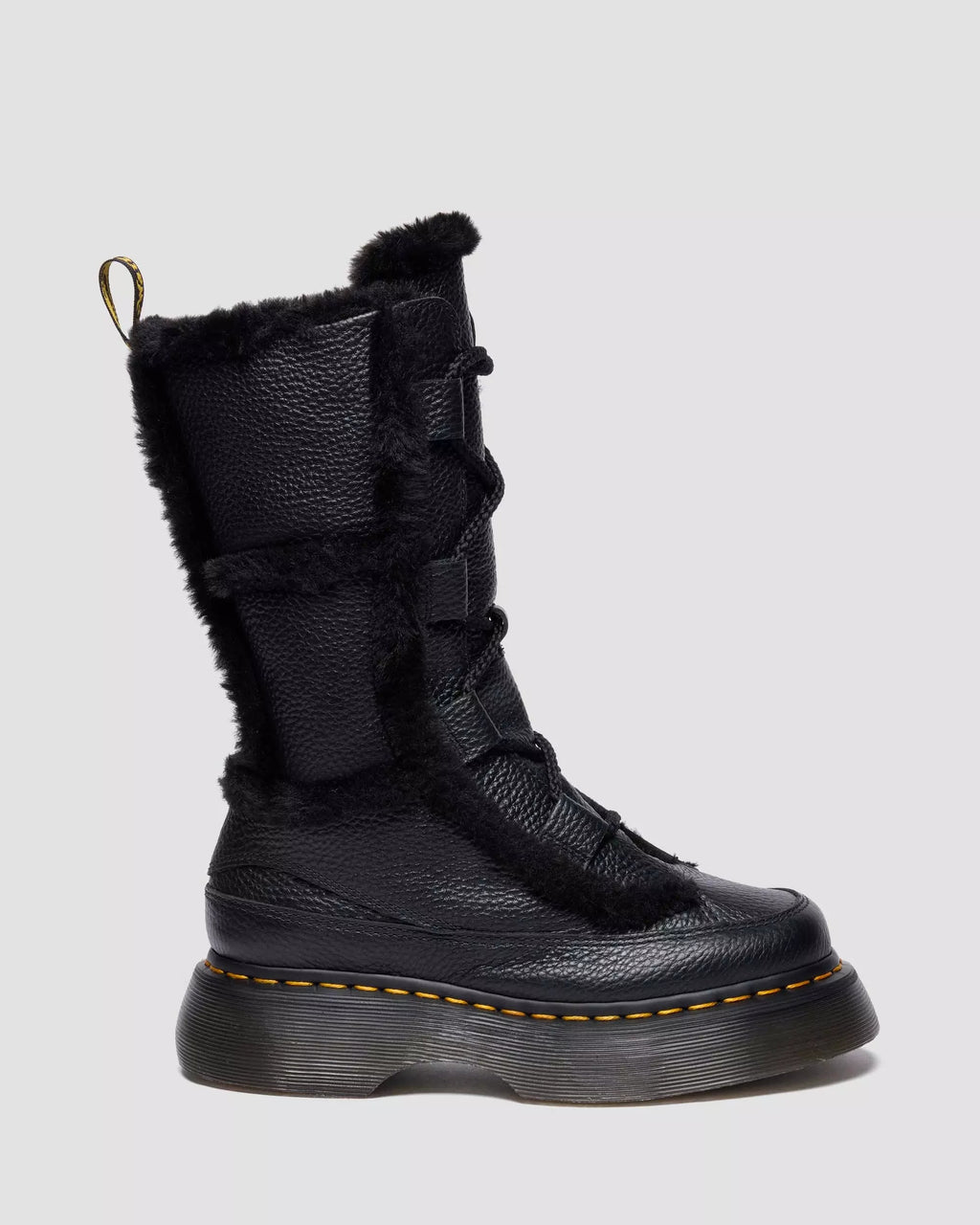 Buzz Lace Up Faux Fur Lined Milled Nappa Leather Lace Up Boots