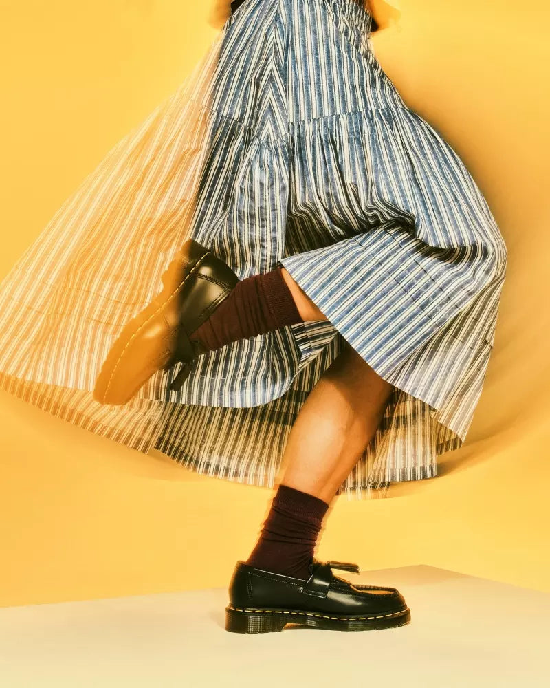 Adrian Yellow Stitch Leather Tassel Loafers