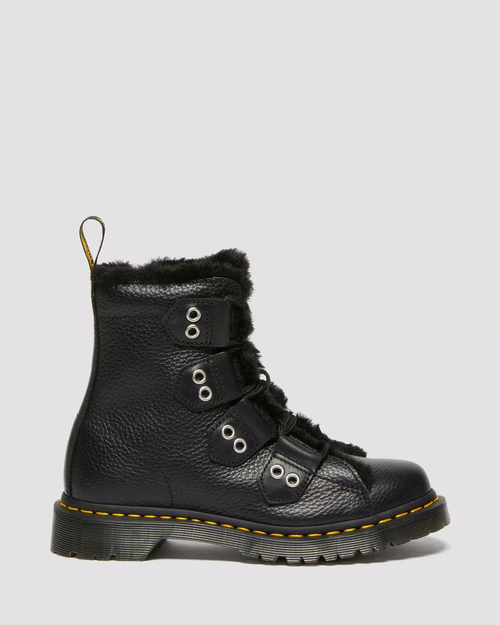 1460 Faux Fur Lined Leather Lace Up Boots