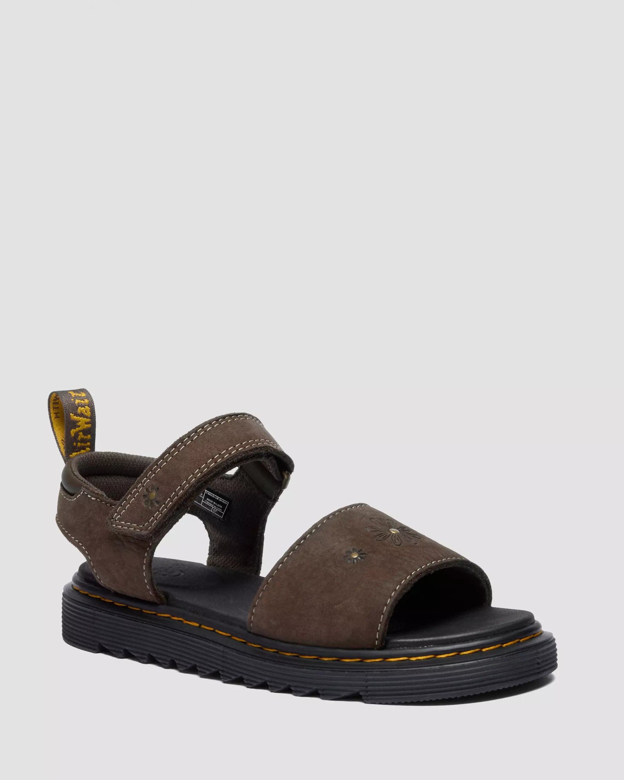 Youth Marlowe Flower Debossed Nubuck Strap Sandals