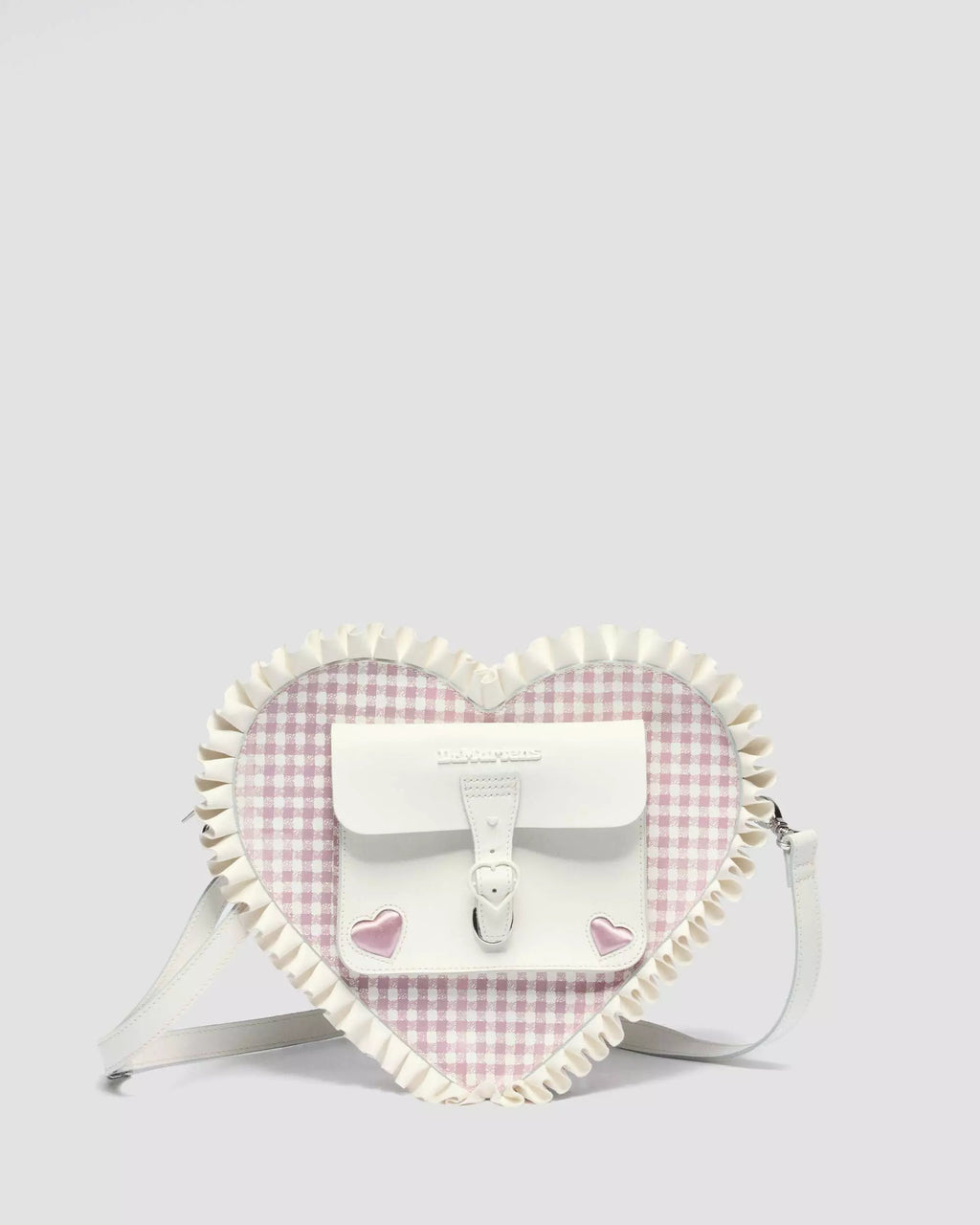 HEART BACKPACK Frilled Gingham Leather Bag