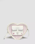 HEART BACKPACK Frilled Gingham Leather Bag