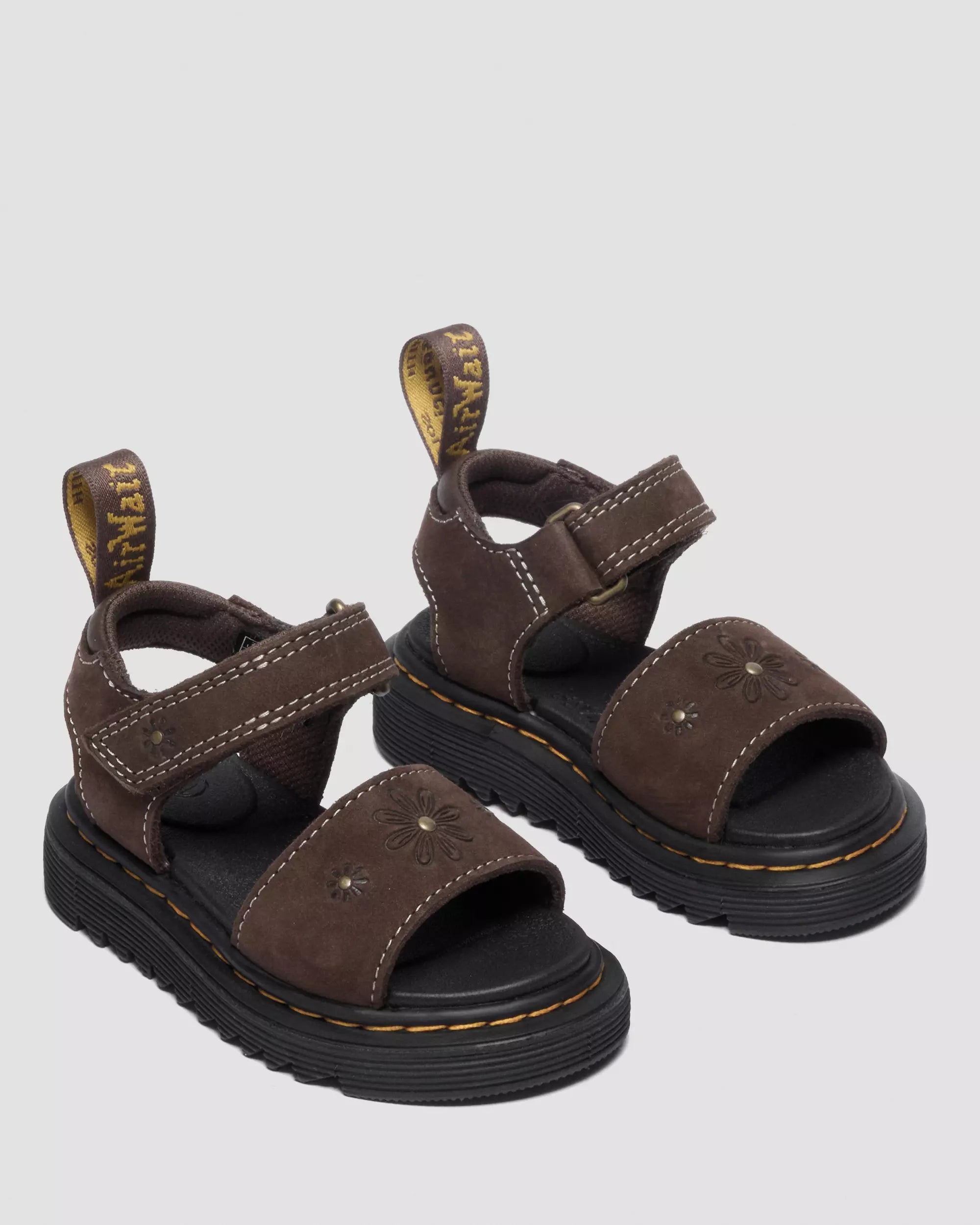 Youth Marlowe Flower Debossed Nubuck Strap Sandals