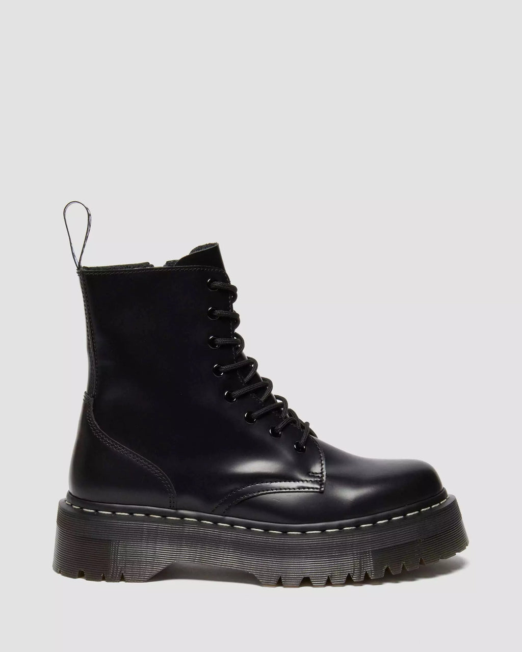 Jadon White Stitch Smooth Leather Platform Boots