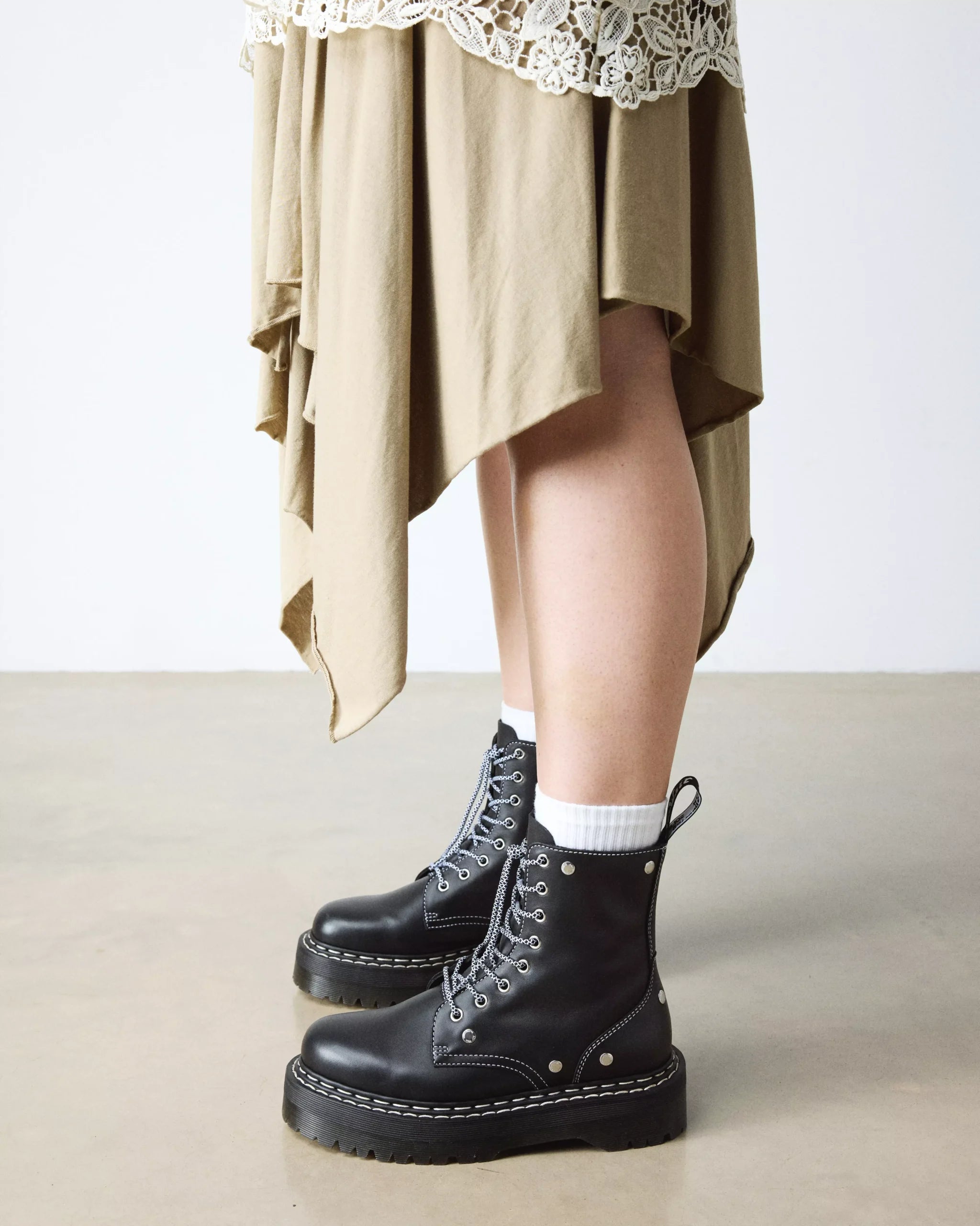 Jadon Monochrome Sendal Leather Platform Boots