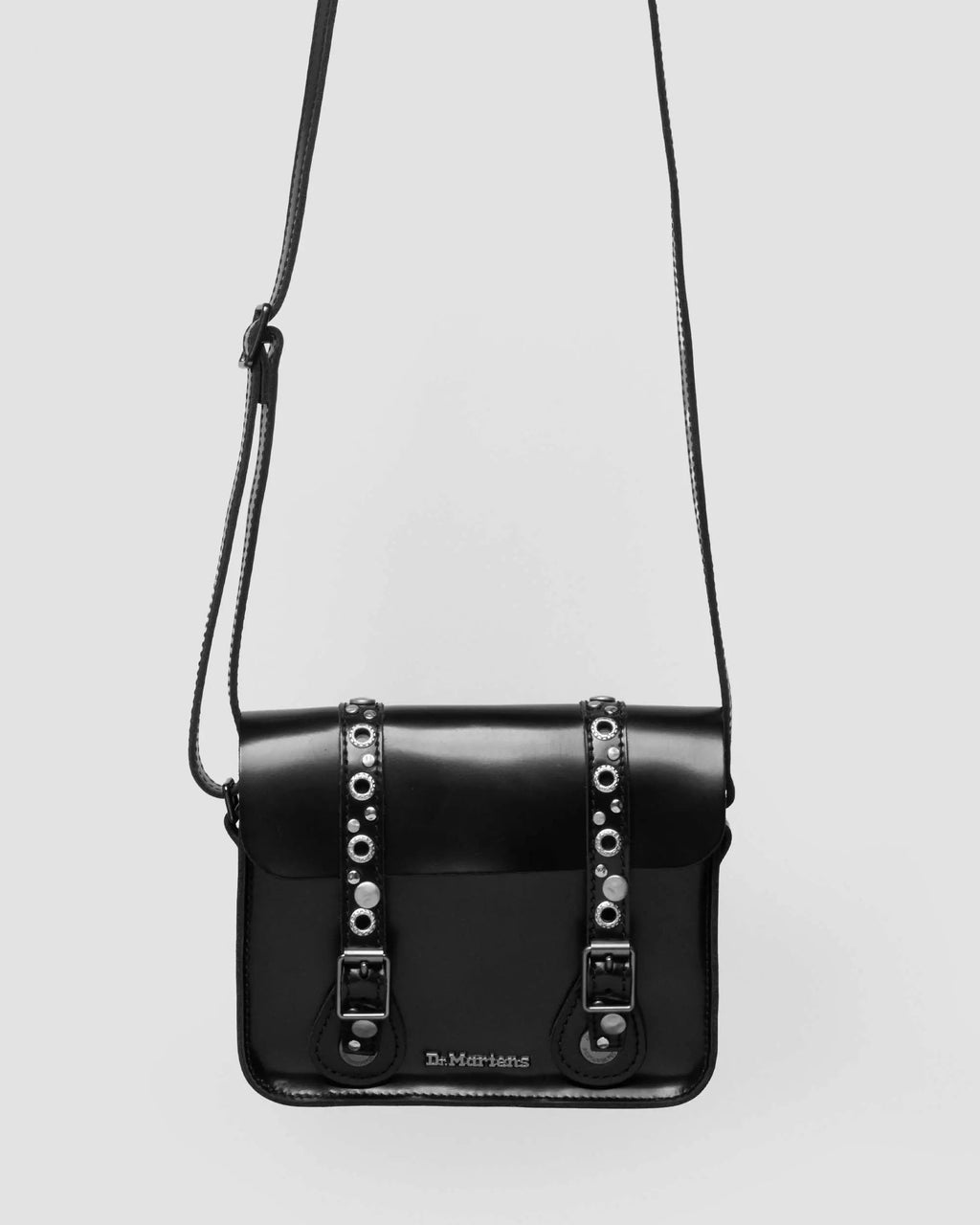 7 Inch Satchel Studded Kiev Leather Crossbody Bag