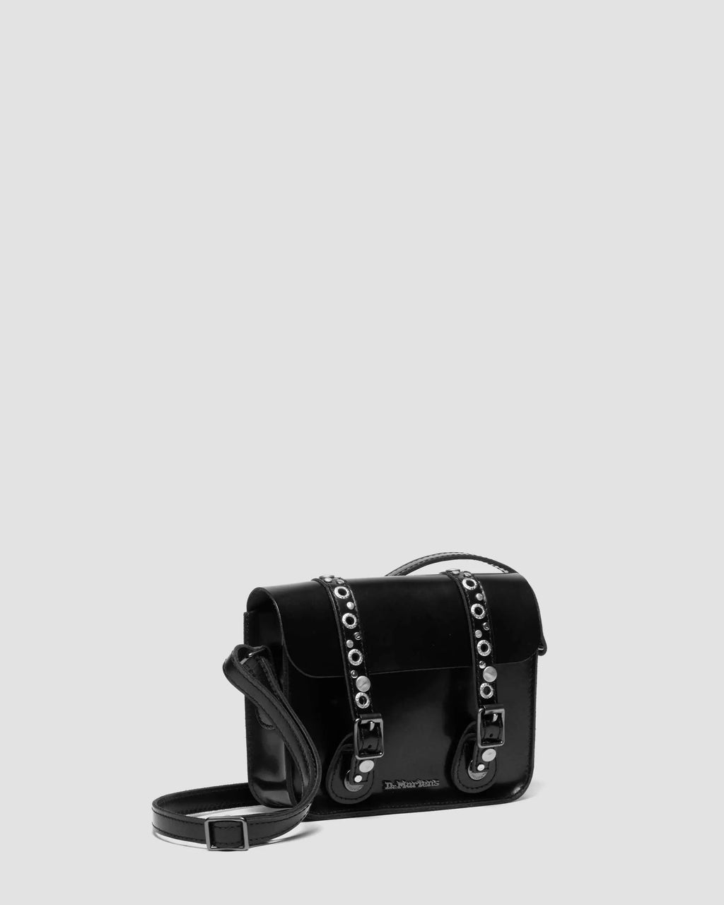 7 Inch Satchel Studded Kiev Leather Crossbody Bag