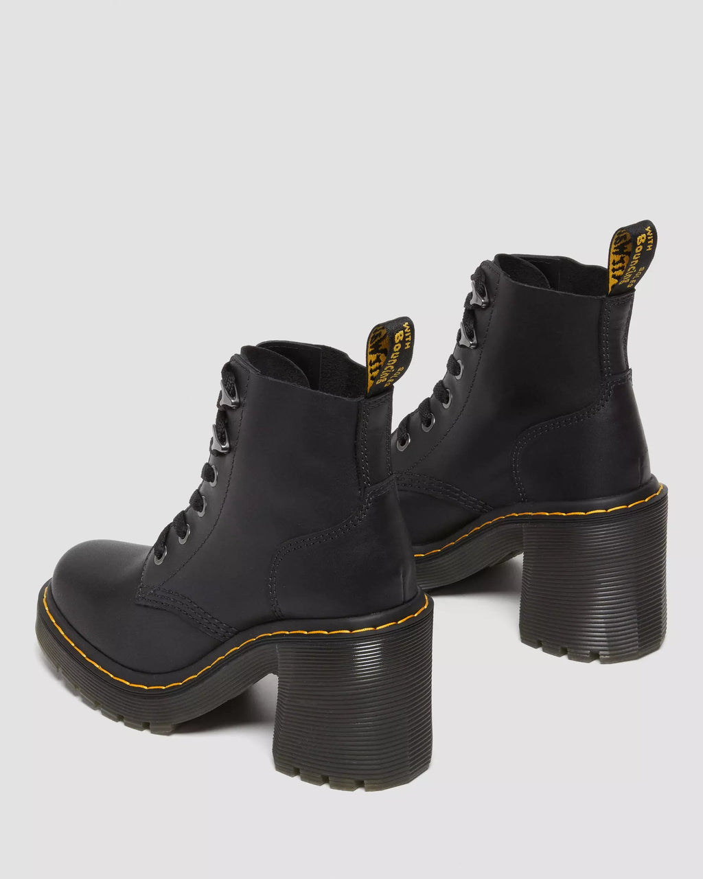 Jesy Sendal Leather Lace Up Flared Heel Boots