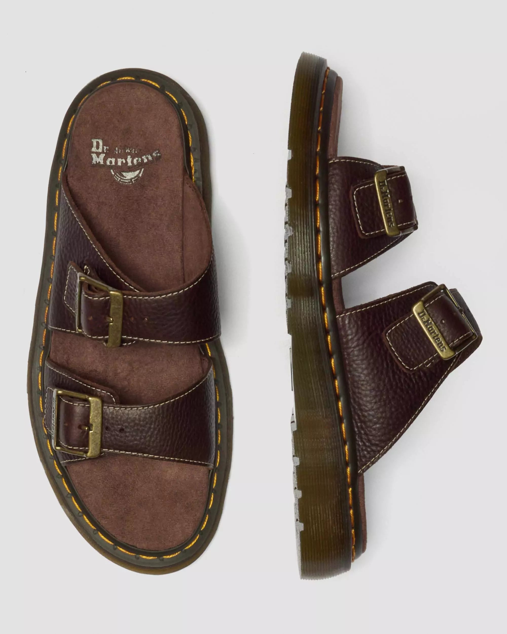 Josef Grizzly Leather Slide Sandals