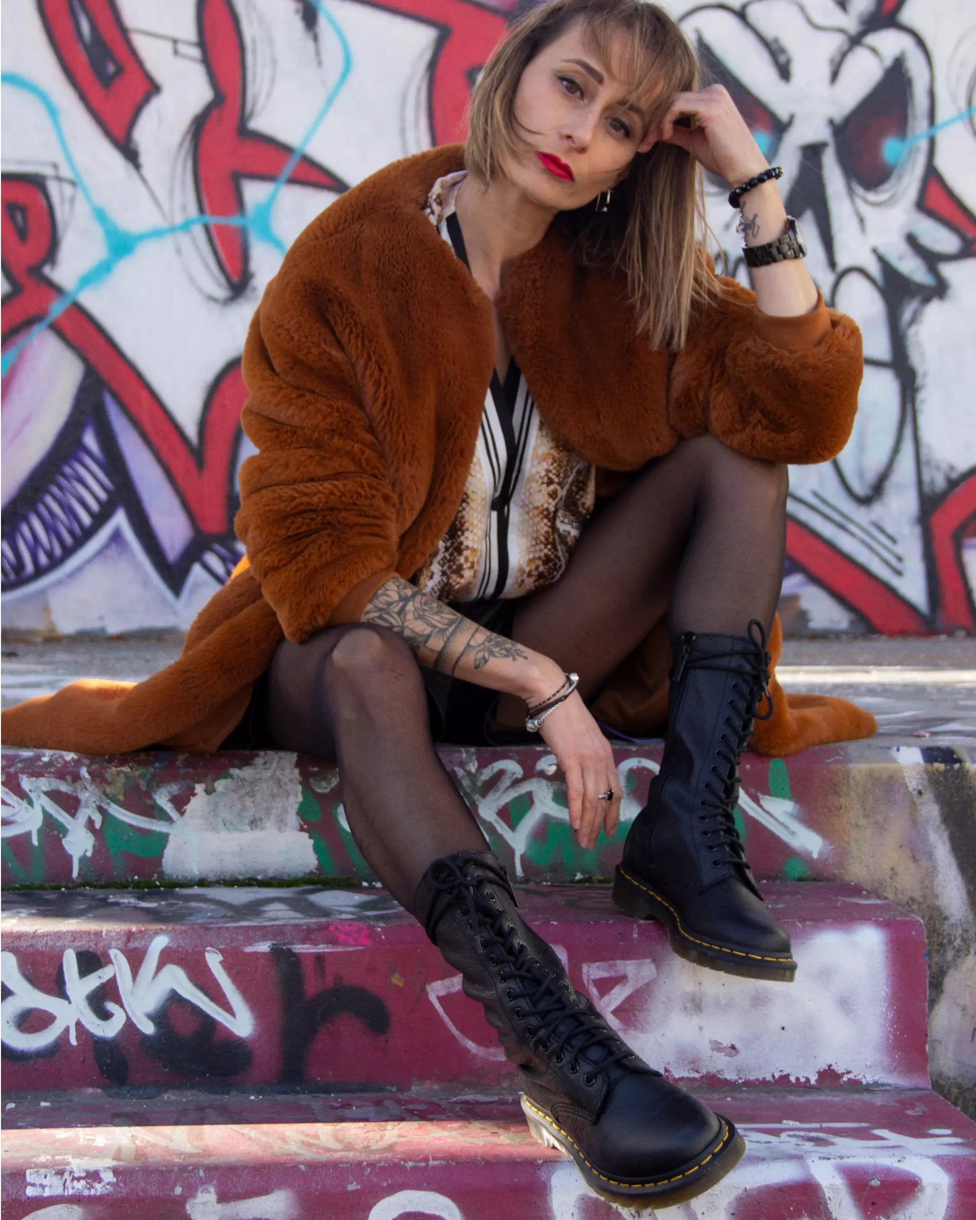 1B99 Virginia Leather Mid Calf Boots
