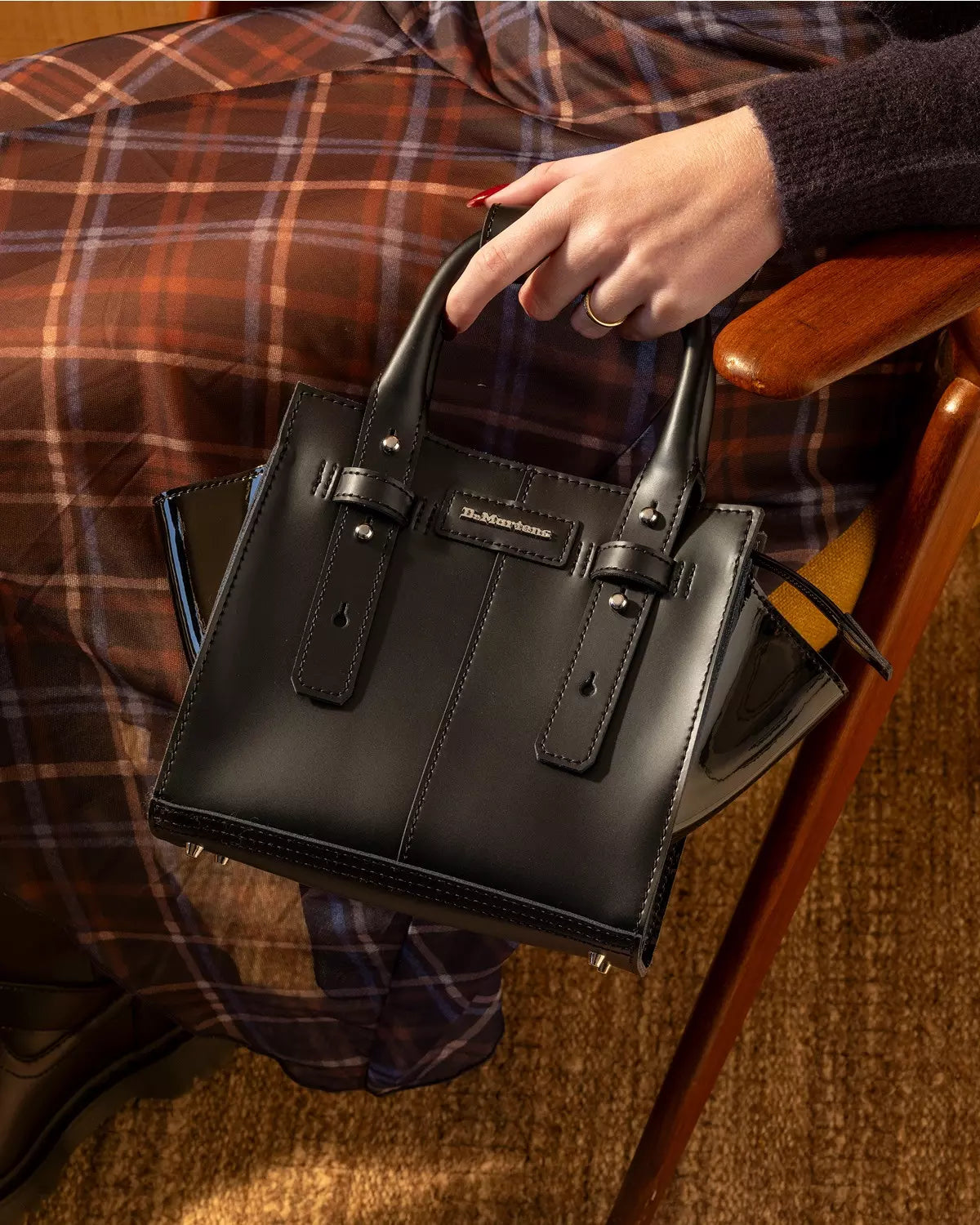 SMALL LEATHER TOTE BAG Kiev & Patent Lamper Leather Bag