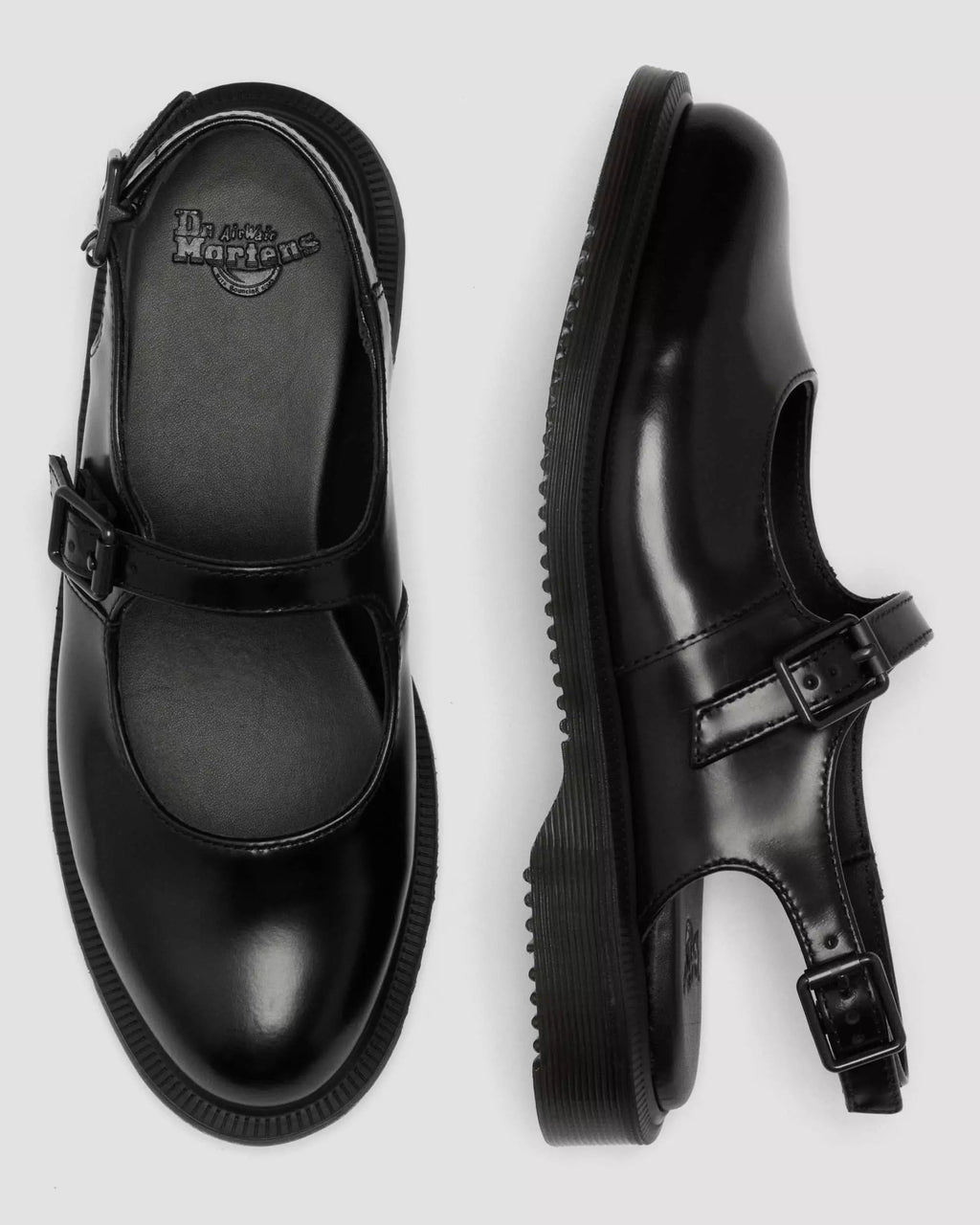 Madaline Mary Jane Smooth Leather Sling Back Shoes