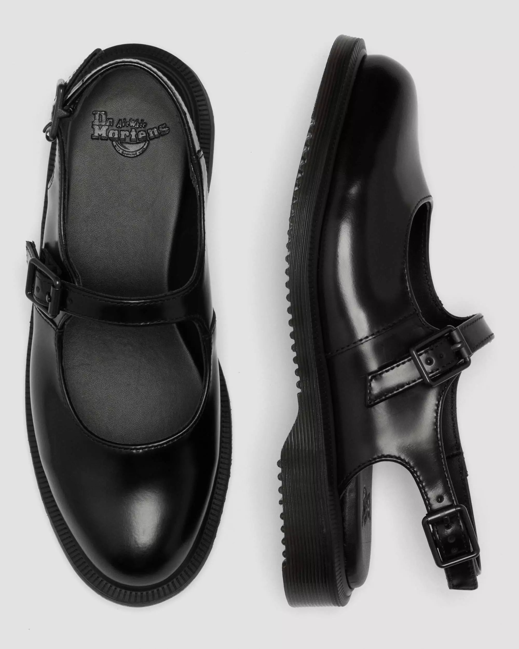 Madaline Mary Jane Smooth Leather Sling Back Shoes