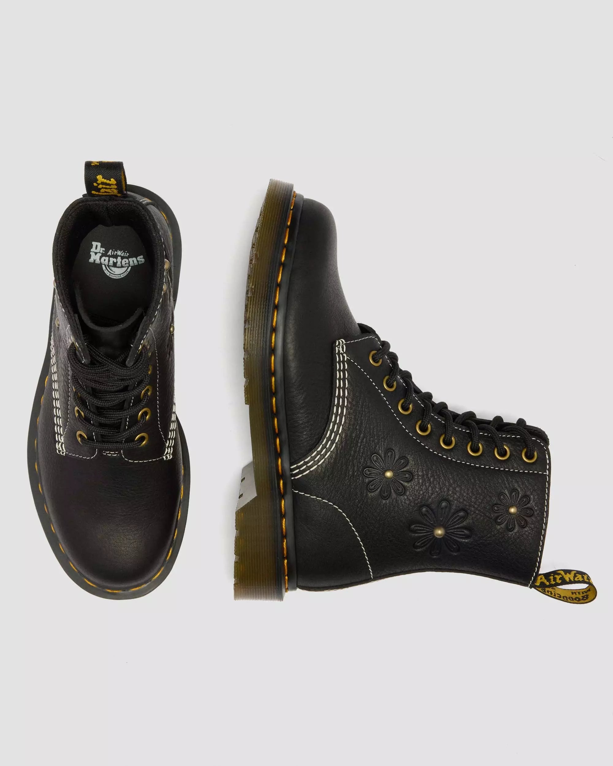 1460 Pascal Flower Grizzly Leather Boots