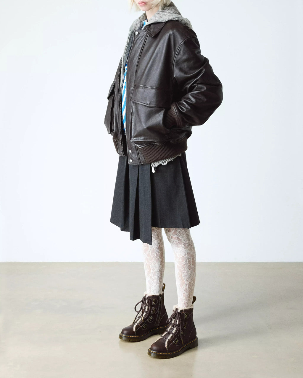 1460 Faux Fur Lined Lace-to-toe Leather Boots