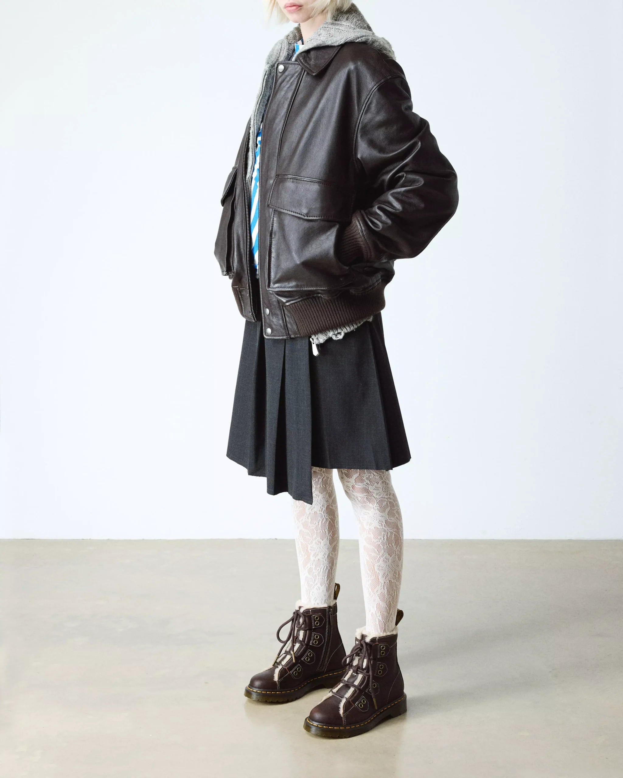 1460 Faux Fur Lined Lace-to-toe Leather Boots