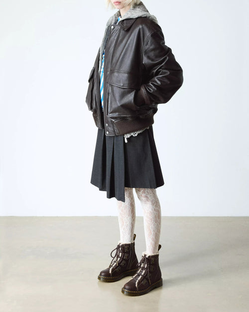 1460 Faux Fur Lined Lace-to-toe Leather Boots