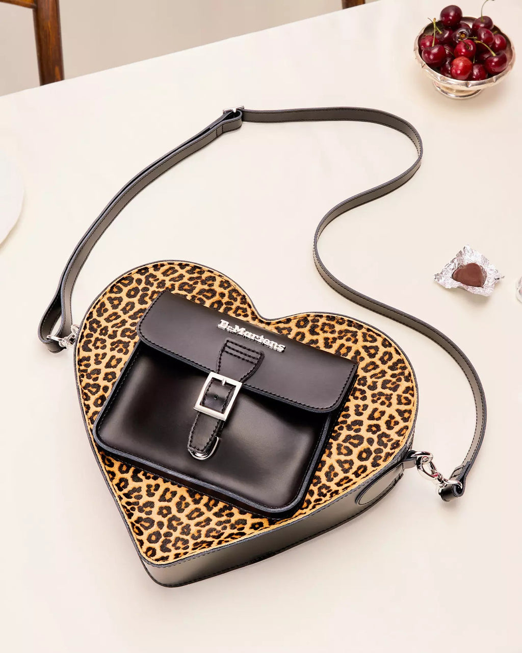 Heart Bag Leopard Kiev Leather Backpack