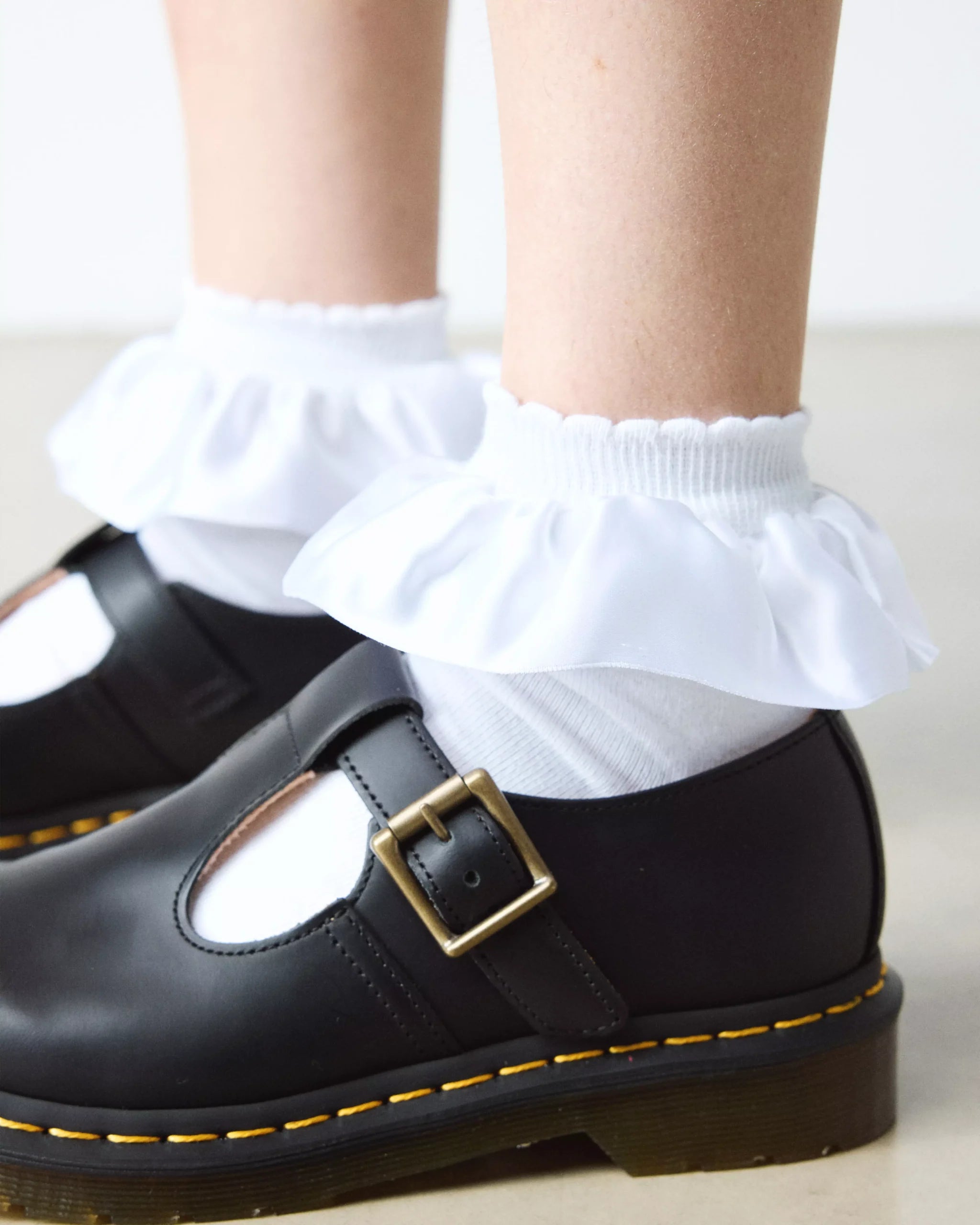Satin Frill Socks Organic Cotton Blend
