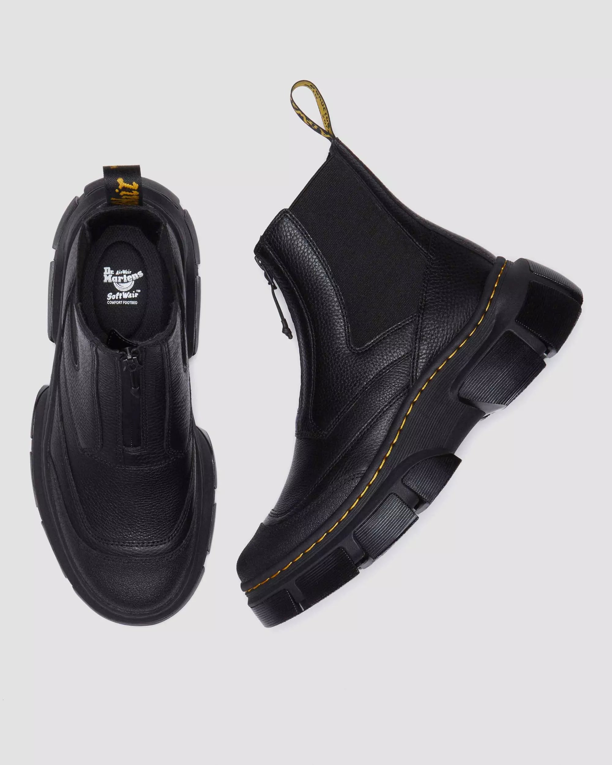 DMXL Zip Leather Chelsea Boots