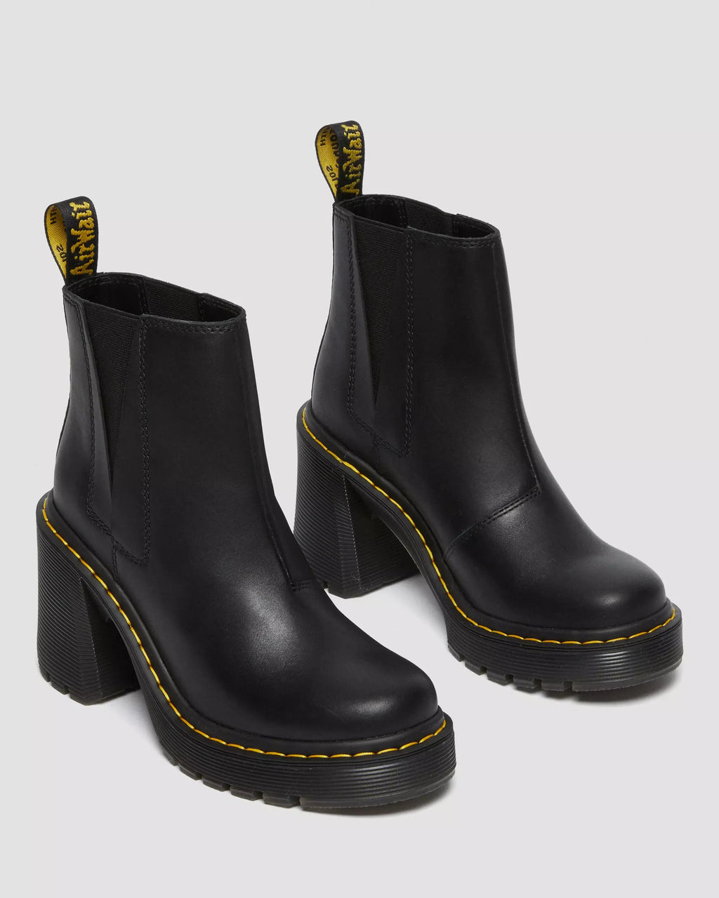SPENCE Leather Flared Heel Chelsea Boots
