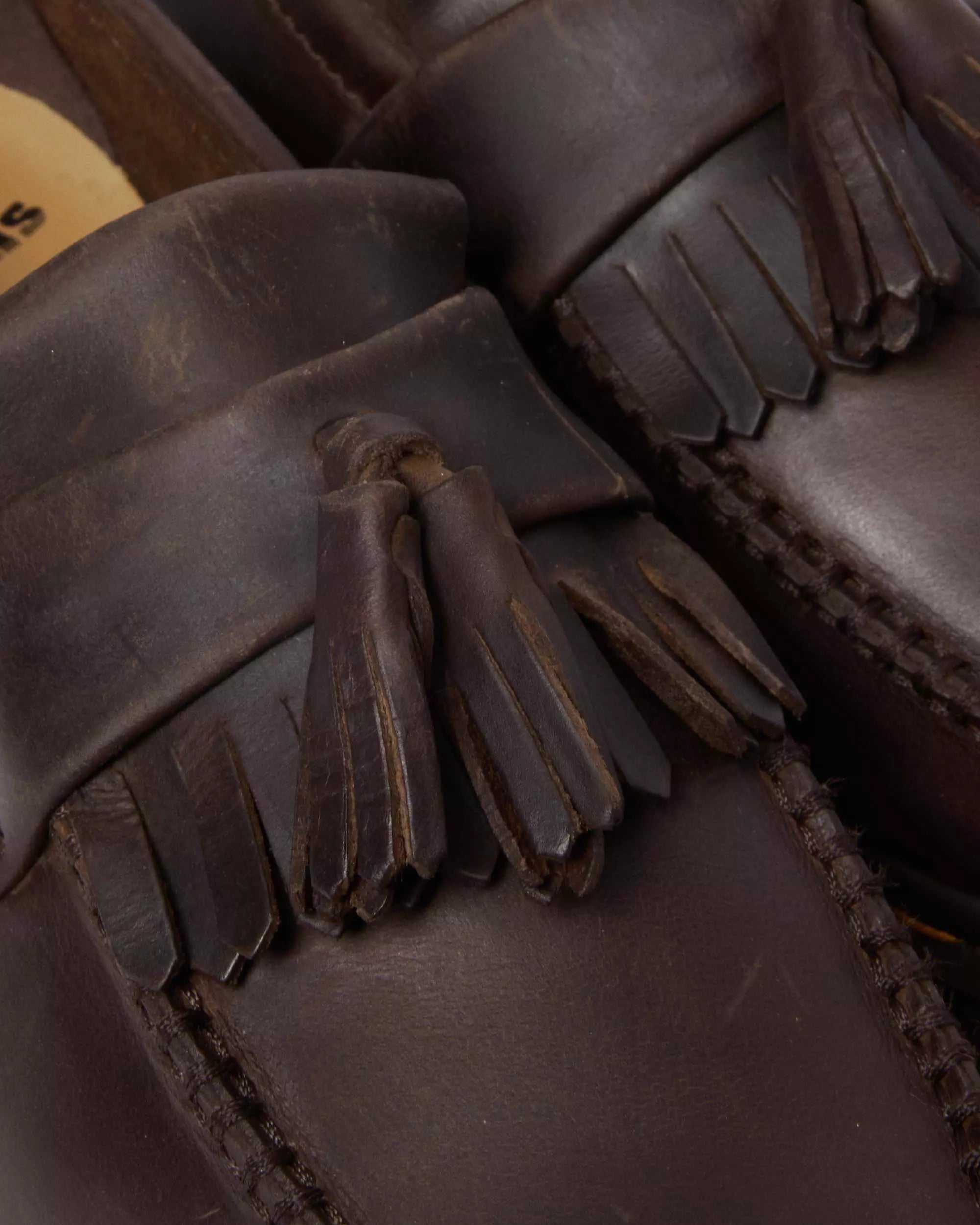 Adrian Crazy Horse Leather Tassel Loafers