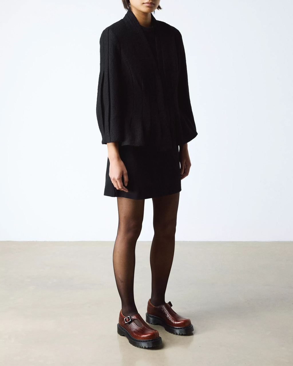 Rejena Mary Jane Croc Emboss Leather Shoes