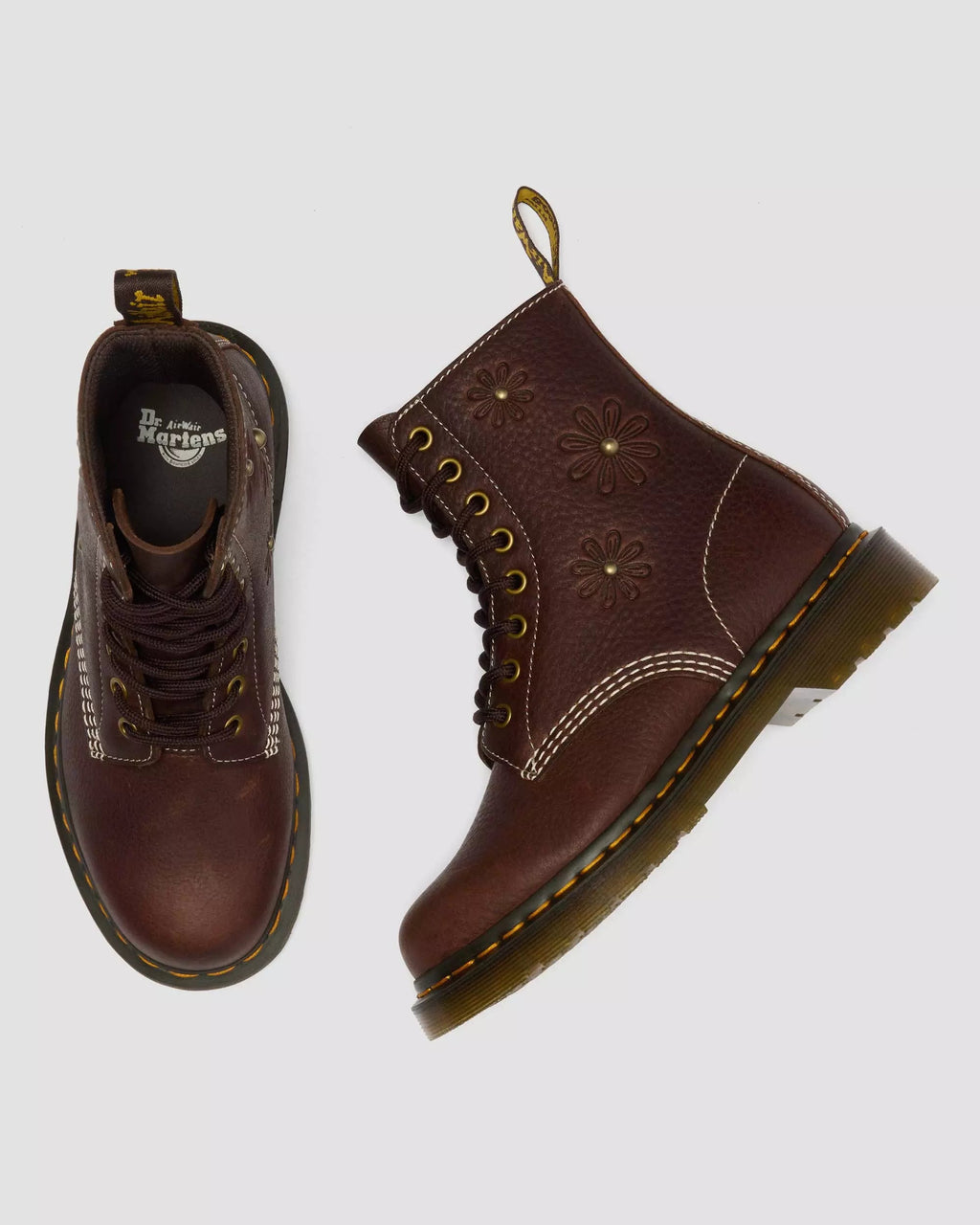 1460 Pascal Flower Grizzly Leather Boots