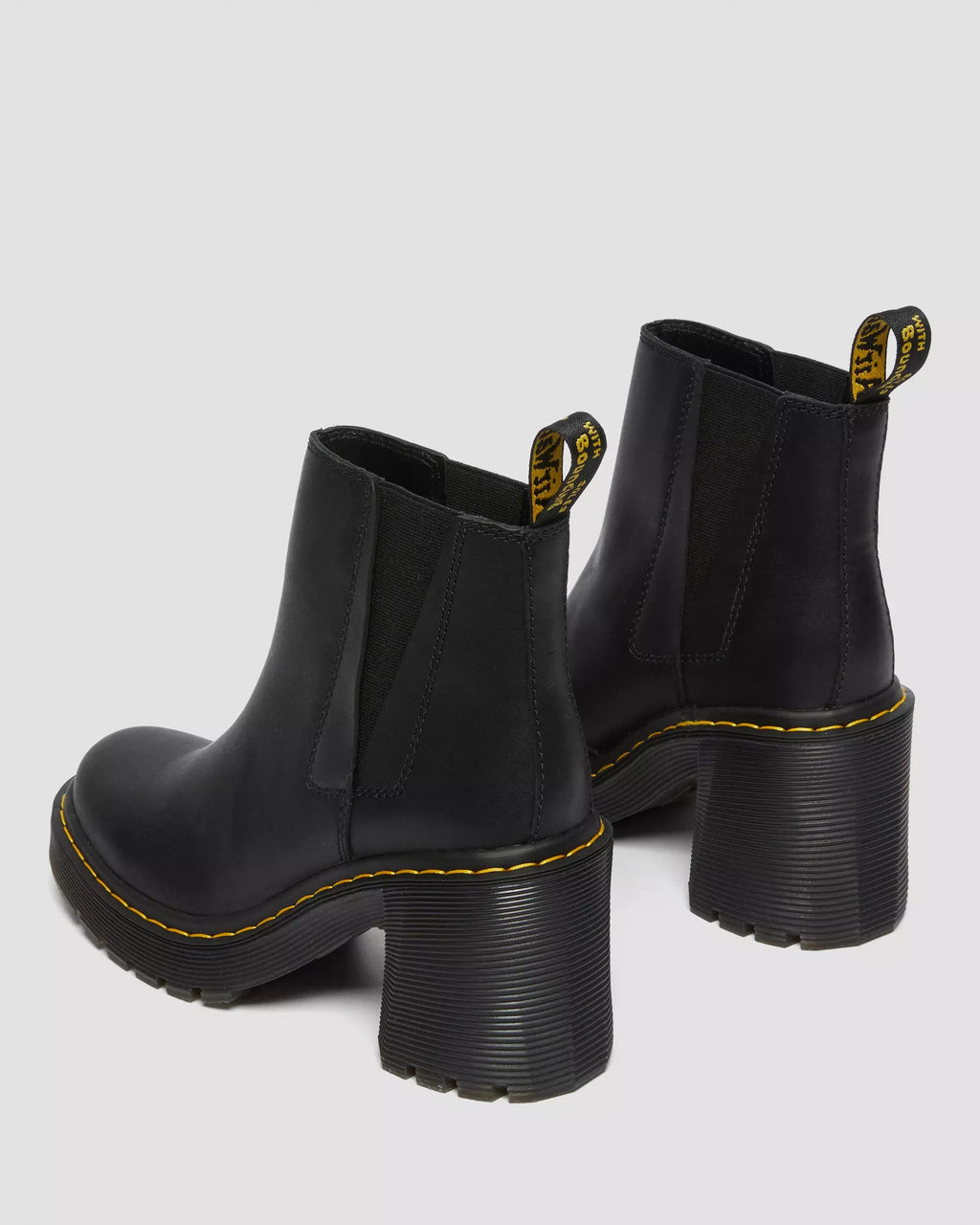 SPENCE Leather Flared Heel Chelsea Boots