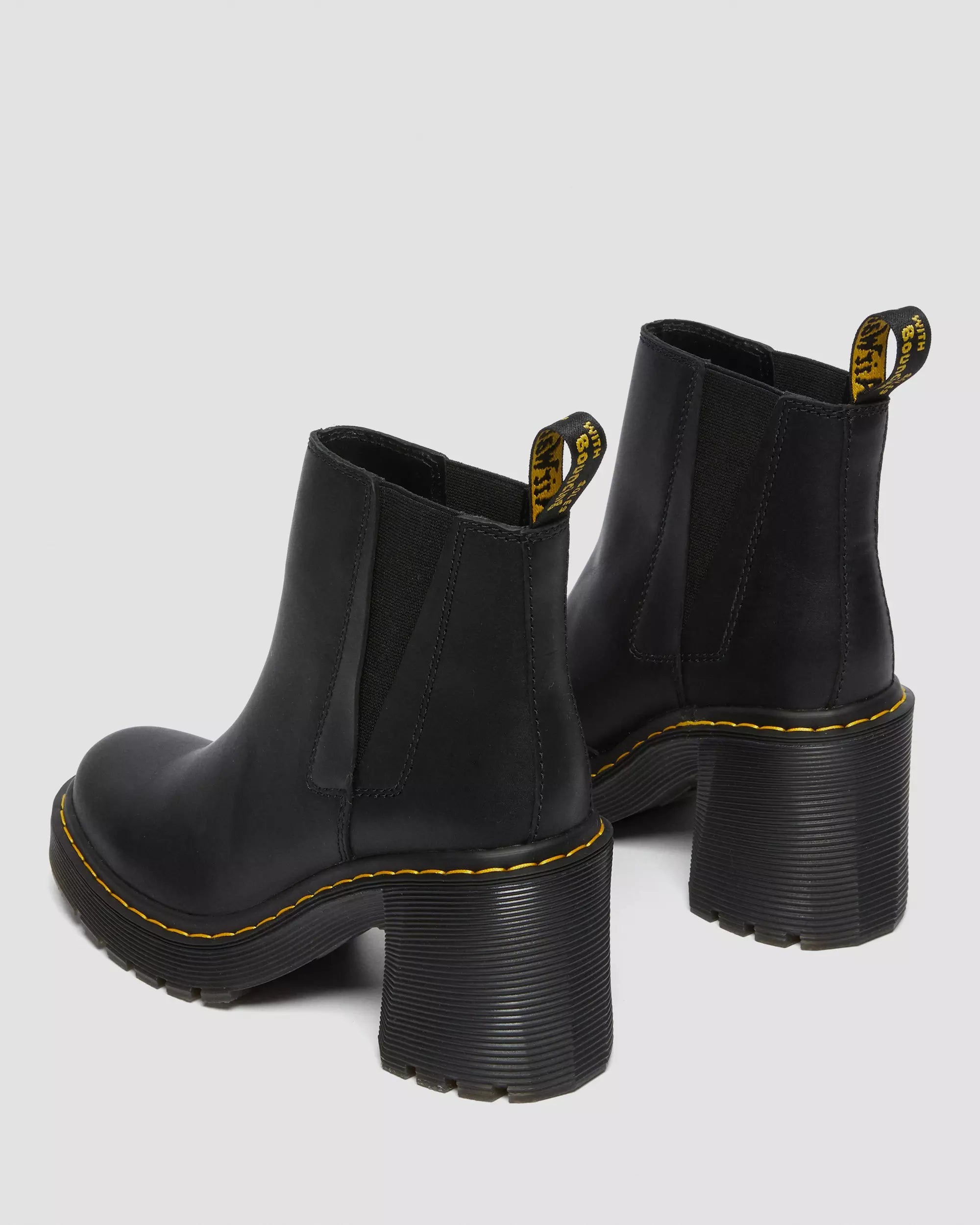 SPENCE Leather Flared Heel Chelsea Boots