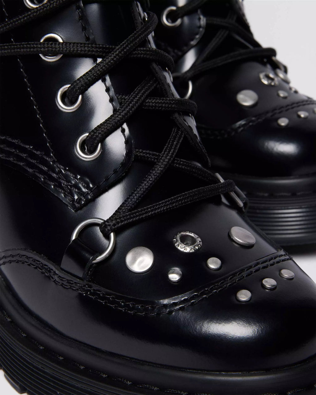 CHESNEY Studded Buttero Leather Flare Heeled Boots