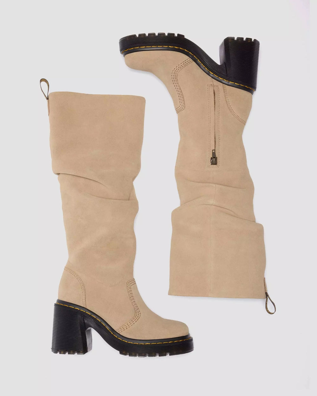 KASEY Suede Knee High Heeled Boots