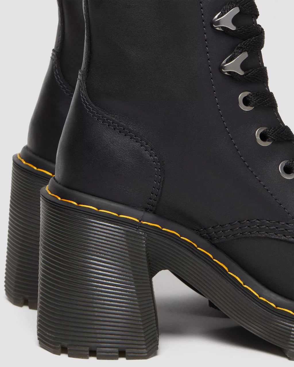 Jesy Sendal Leather Lace Up Flared Heel Boots