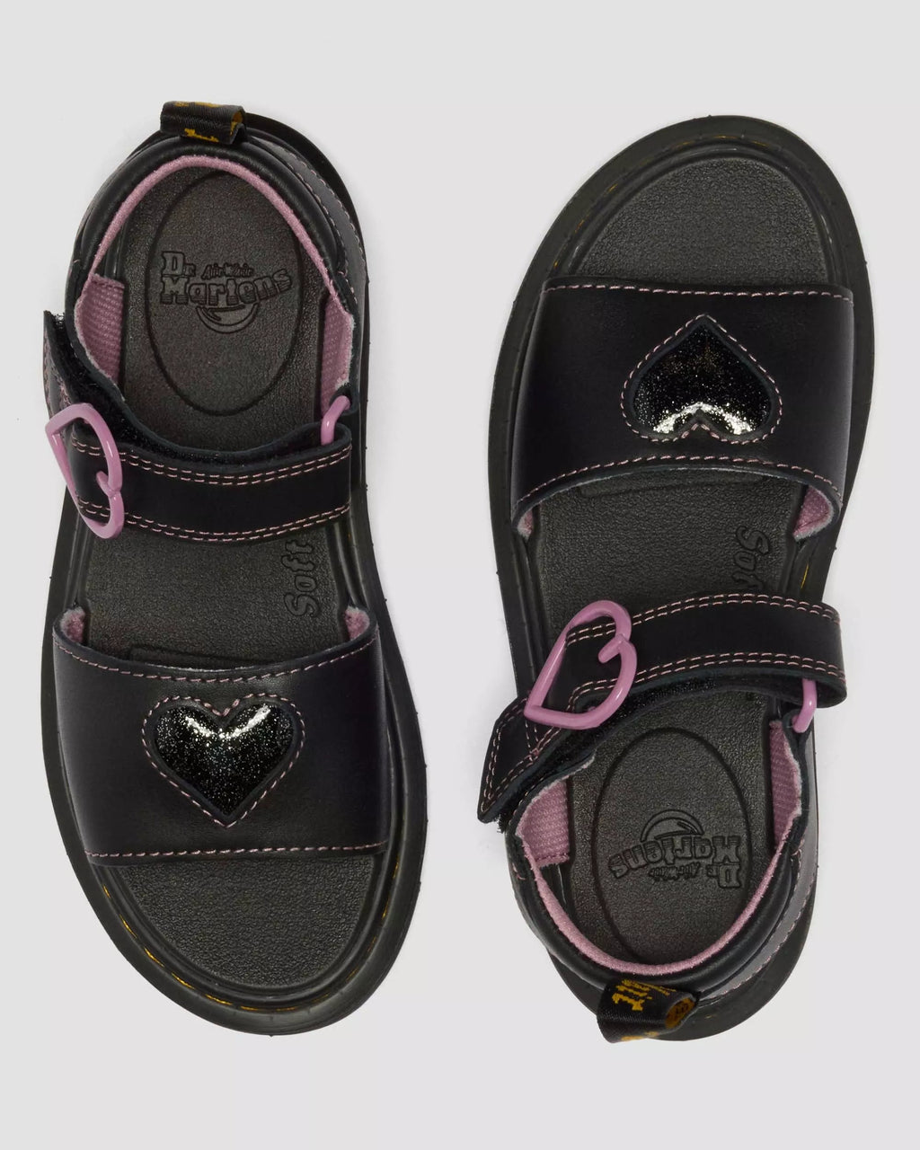 Junior Marlowe II Glitter Heart Leather Strap Shoes