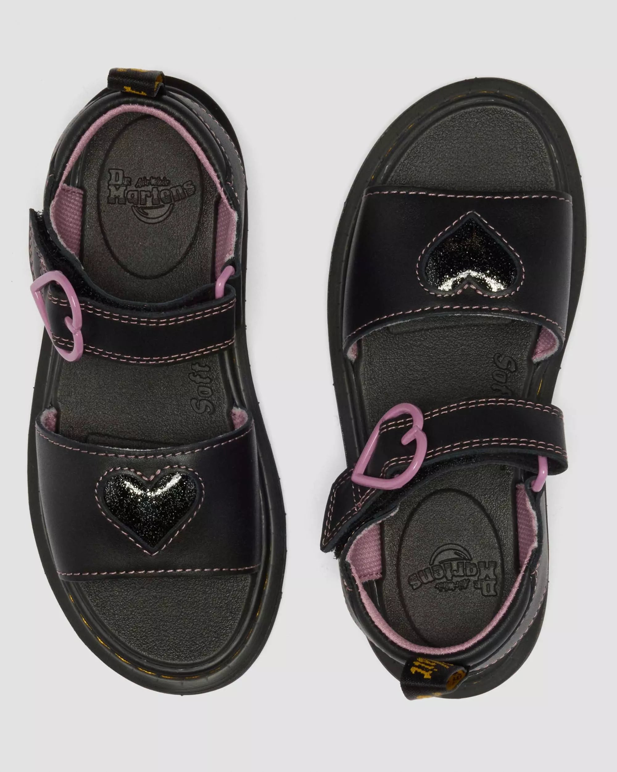 Junior Marlowe II Glitter Heart Leather Strap Shoes