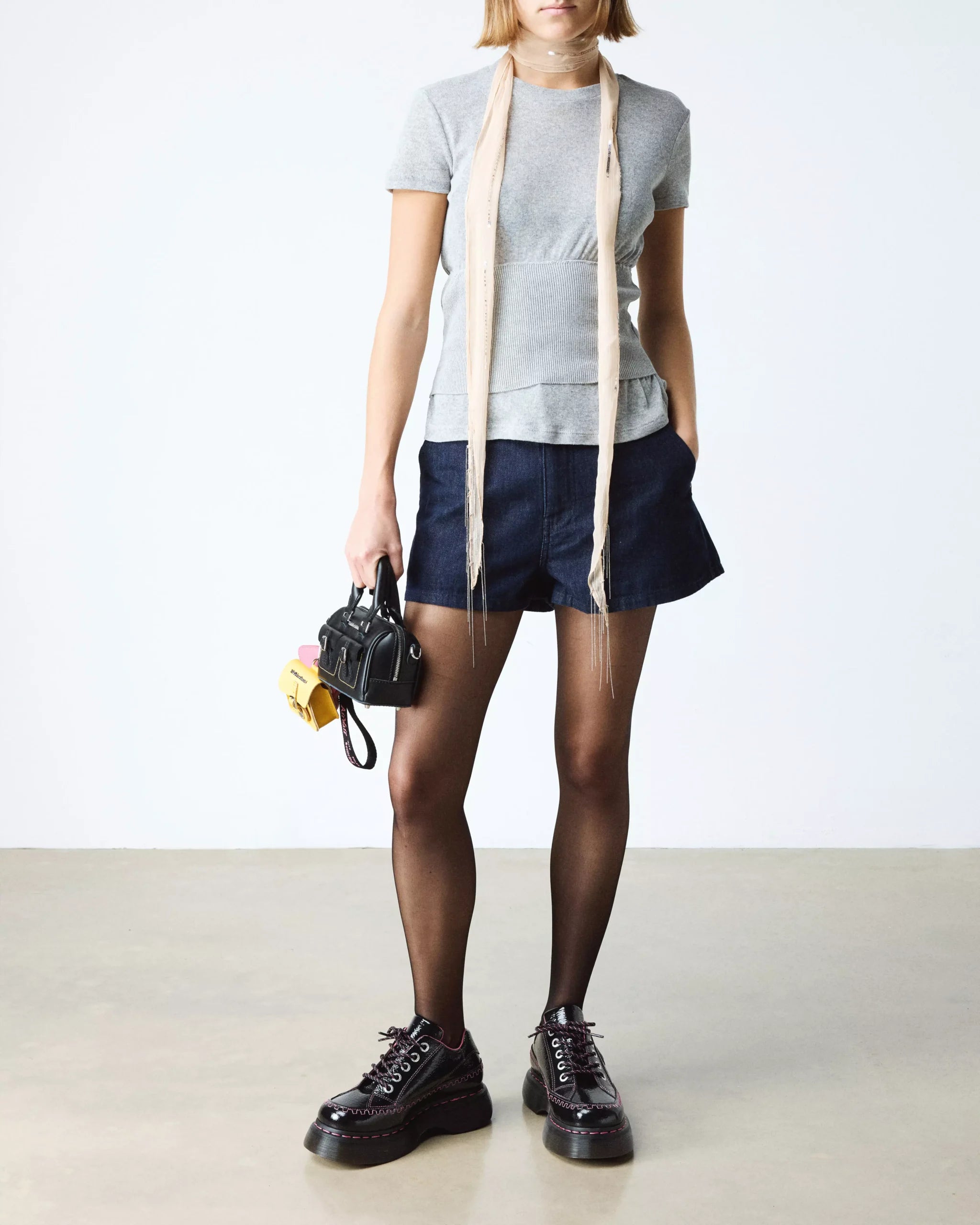 Buzz 5-Eye Distressed Patent Leather Shoes