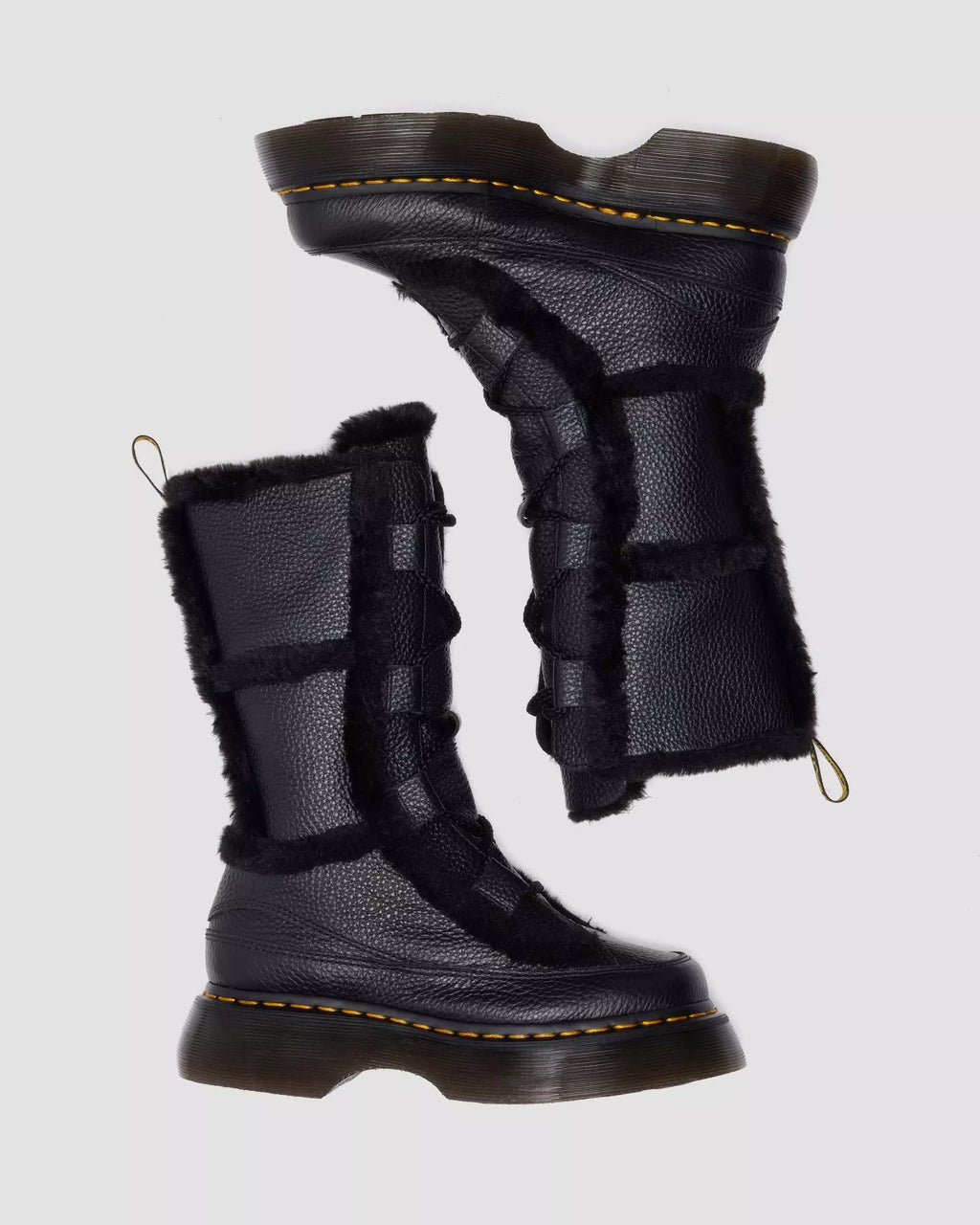 Buzz Lace Up Faux Fur Lined Milled Nappa Leather Lace Up Boots