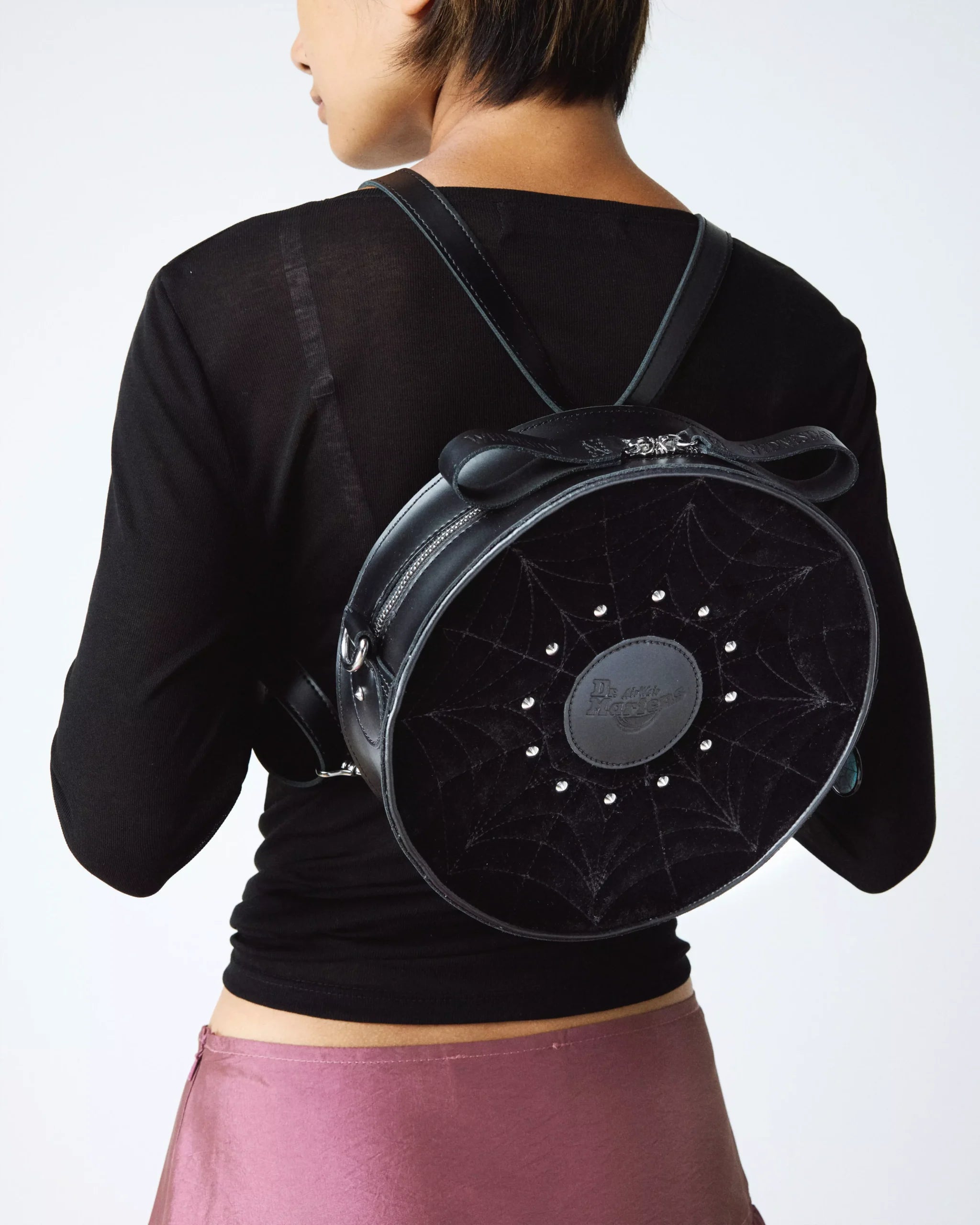 Wednesday Round Backpack Velvet & Kiev Leather Bag
