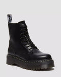 Jadon White Stitch Smooth Leather Platform Boots